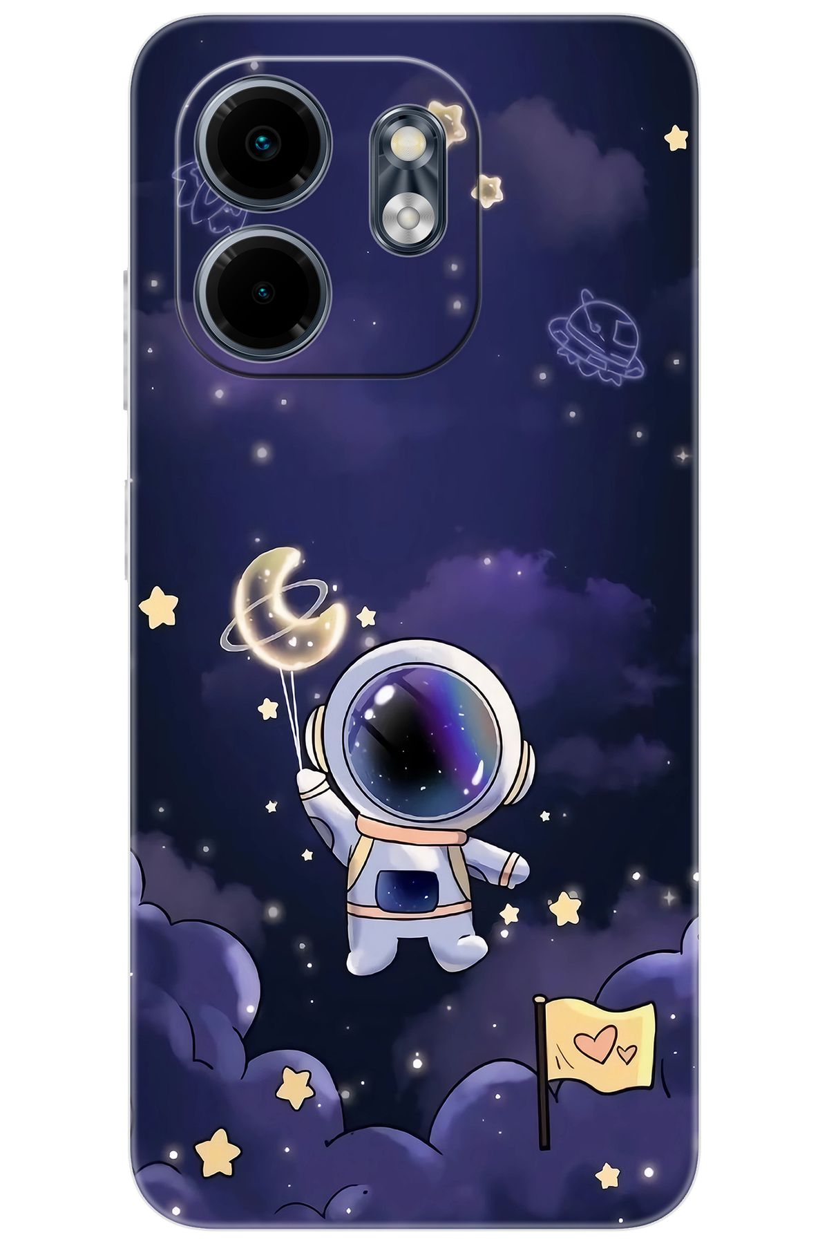 Ceppare iNfinix Smart 9 (X6532) Uyumlu Kılıf Desen Baskılı Silikon Astronot STK:738 CP-wDTIvL8