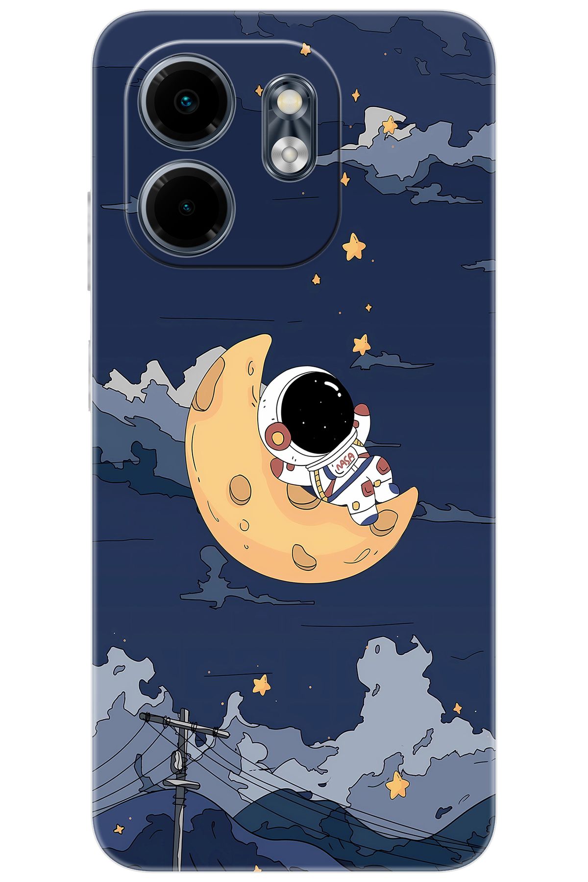 Ceppare iNfinix Smart 9 (X6532) Uyumlu Kılıf Desen Baskılı Silikon Astronot STK:684 CP-Lxm5NEO