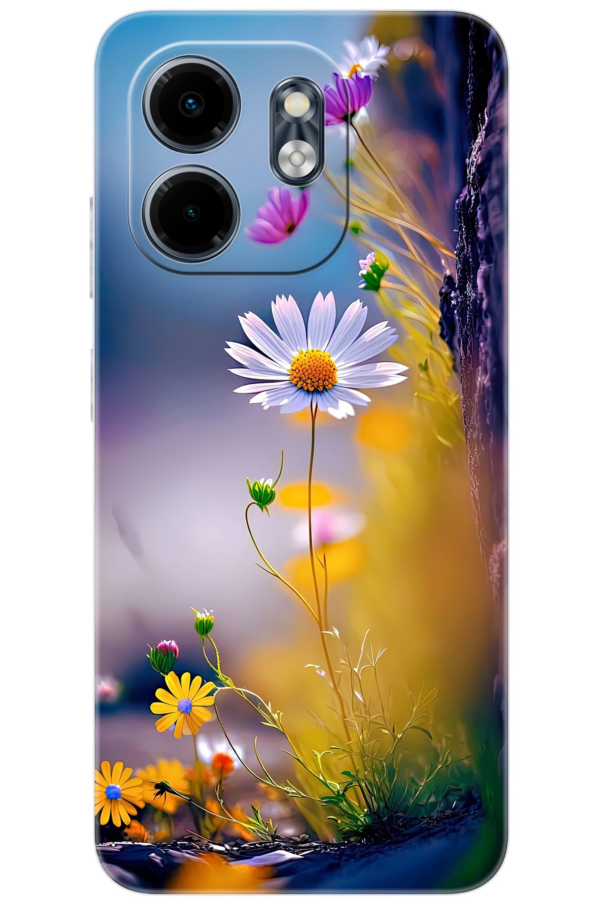 Ceppare iNfinix Smart 9 (X6532) Uyumlu Kılıf Desen Baskılı Silikon Papatya Seri STK:1000 CP-6l6H1dJ