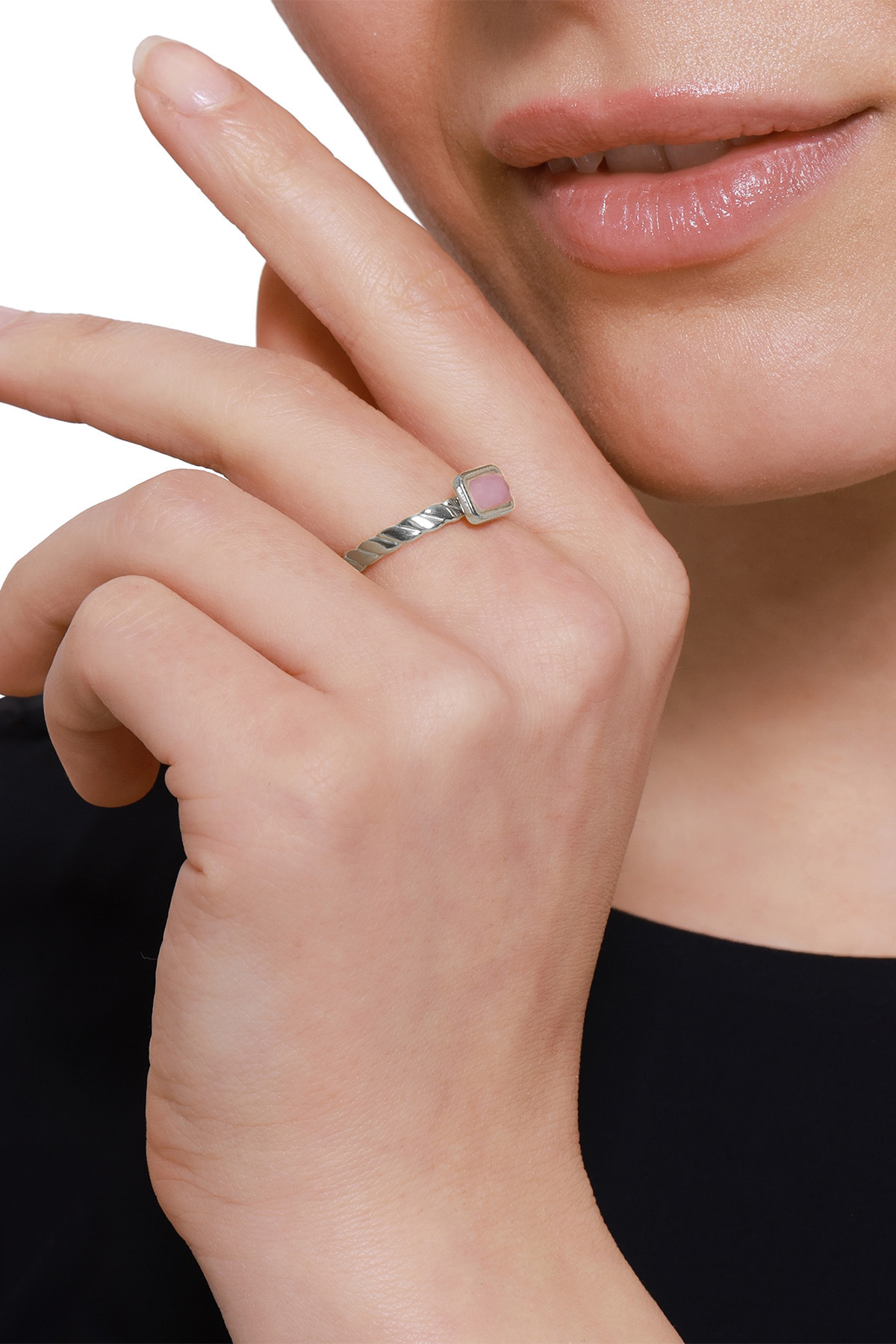 Heideman-Ring mit fliederfarbenden Stein Damen Nomin silberfarben modisch 5