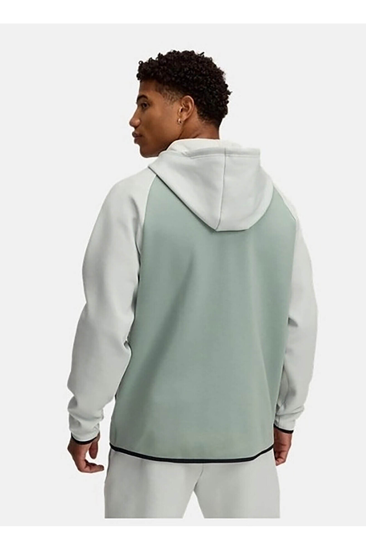 Under Armour 1389352-377 UA Unstoppable Flc FZ H Yeşil Fitted Erkek Zip Ceket görsel 2