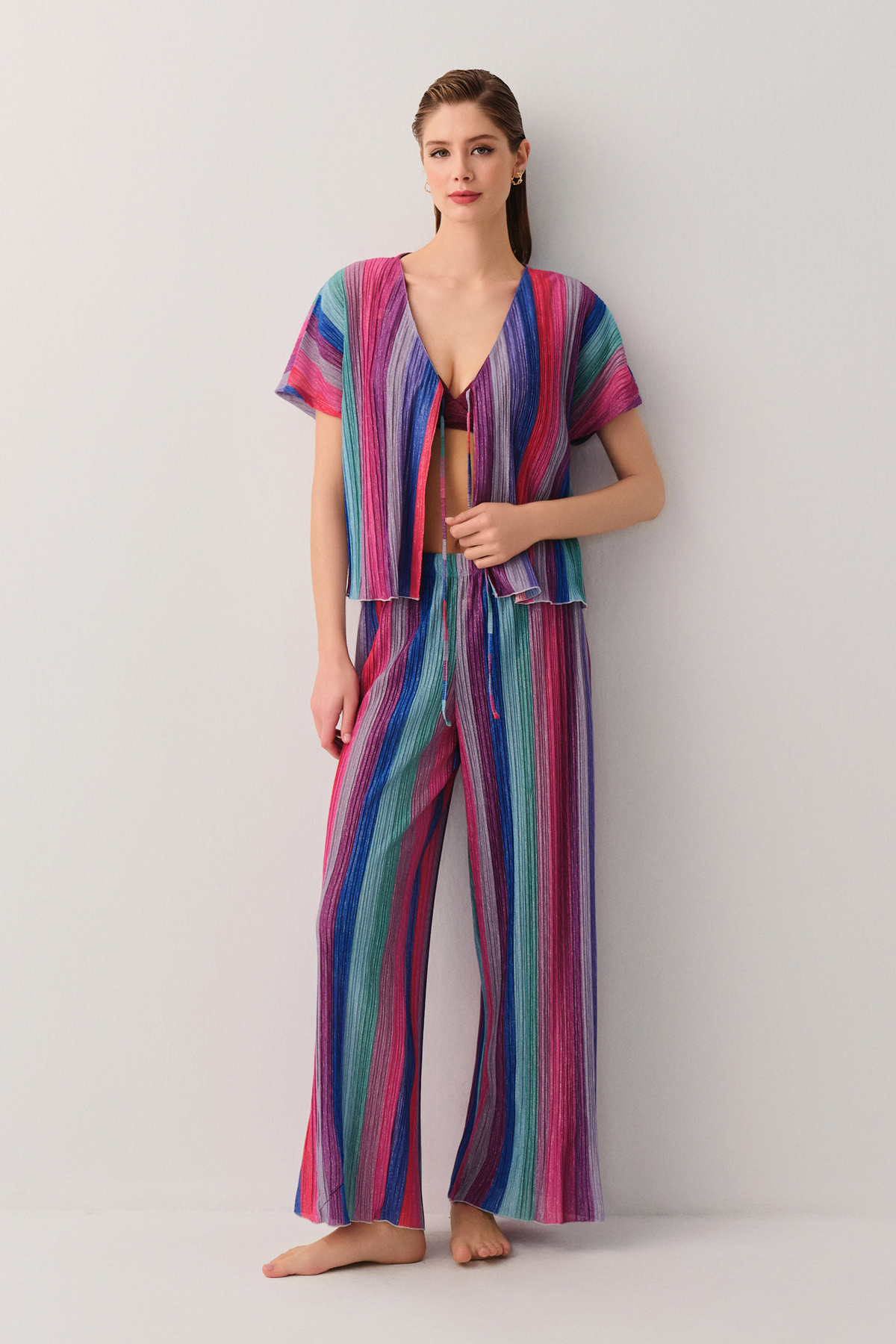 SUWEN Beachy Desenli Plaj Gömleği