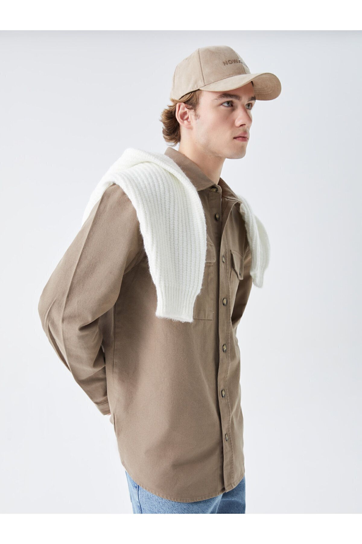 LC Waikiki-Herren-Hemdjacke aus Gabardine – lange Ärmel, normale Passform 1