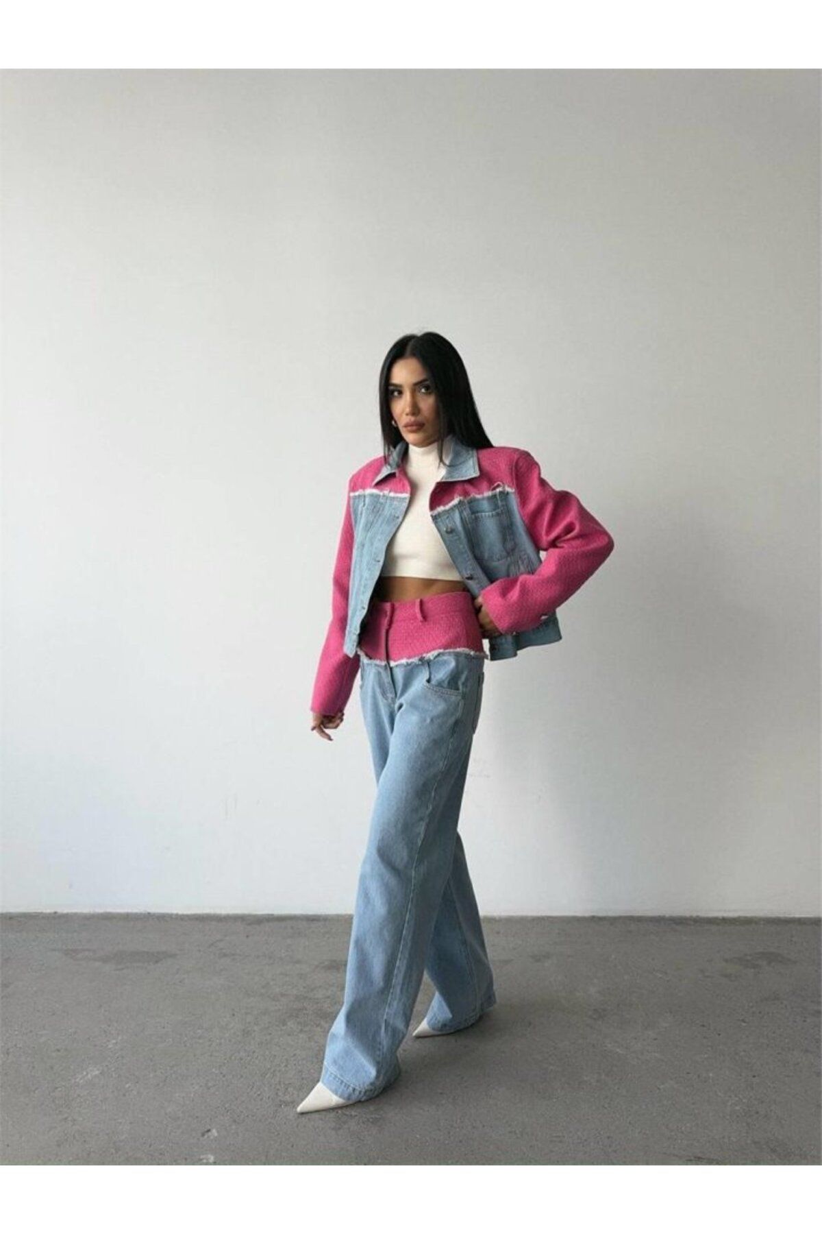 moda wanilia PARÇALI KOT CEKET - PANTOLON TAKIM - Fuşya