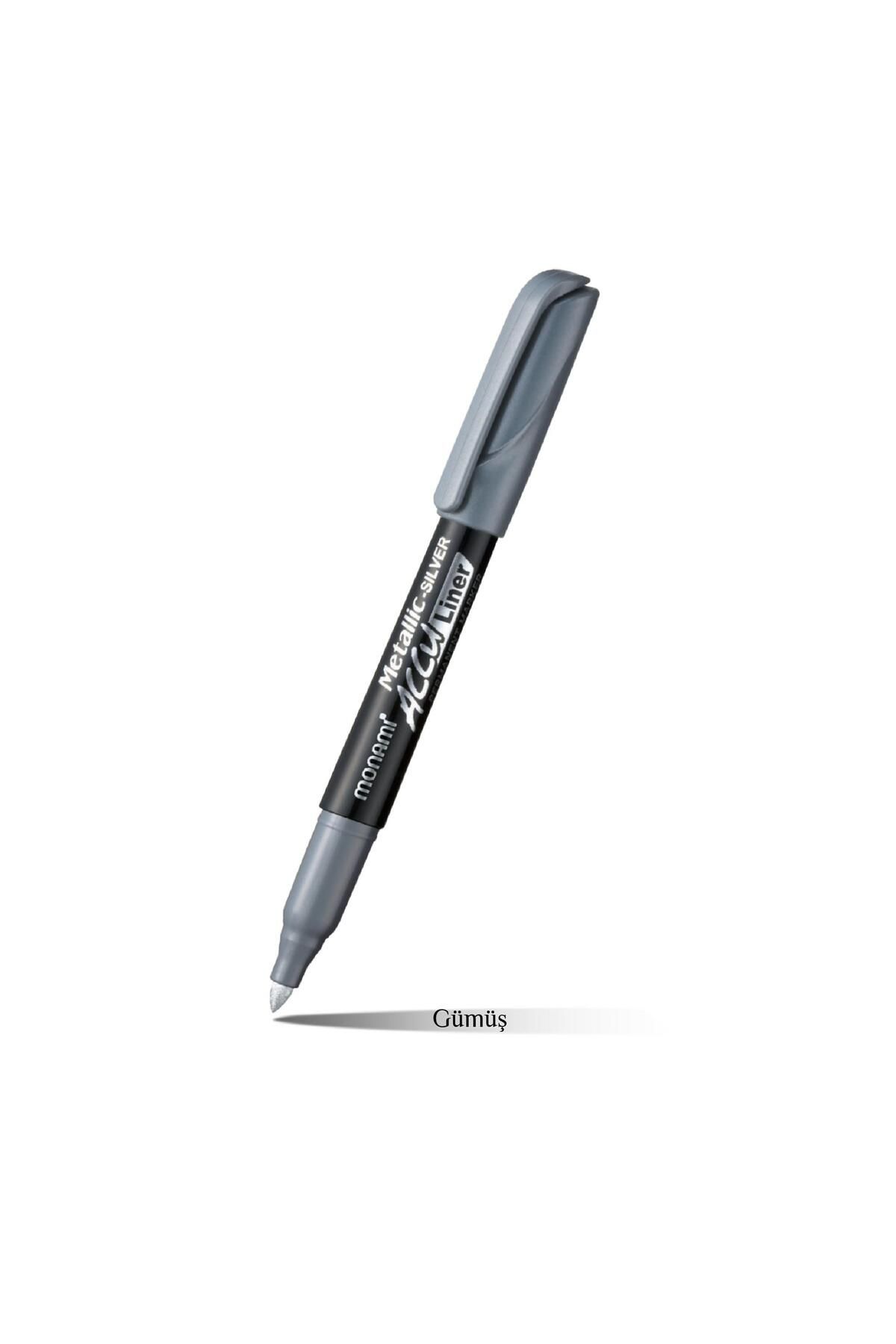 Monami Acculiner Gümüş Permanent Marker Davetiye Kalemi 1,5 MM Uç 1 Adet