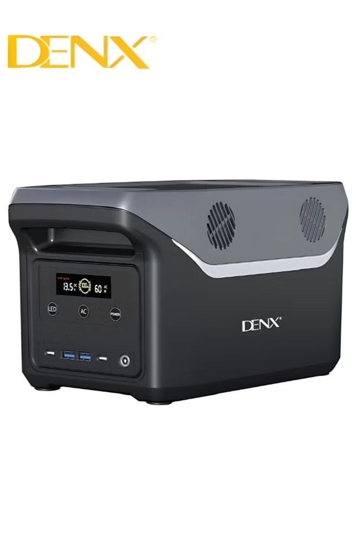Denx Denx بنك طاقة محمول بقوة 450 واط للسفر، مع أضواء خارجية، وشحن سريع ...