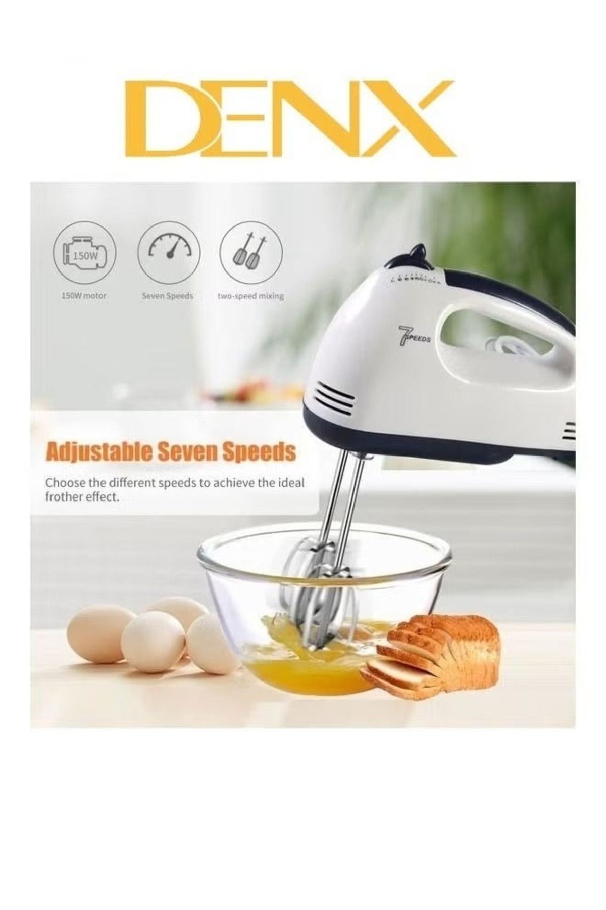Denx-7 Speed Whisk Automatic Electric Egg Beater DX2007 6