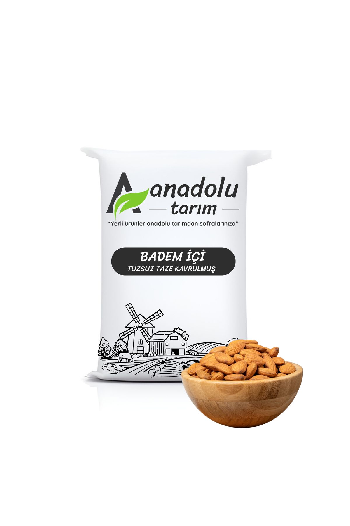 Anadolu Tarım Taze Kavrulmuş Tuzsuz Badem İçi 500 g