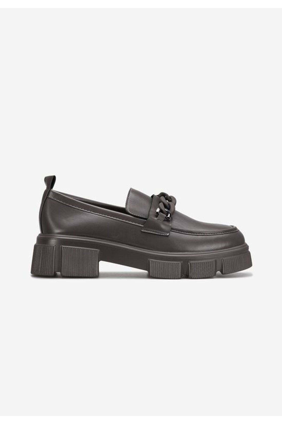 B T Shoes-Mocasini cu talpa groasa Larita gri 3