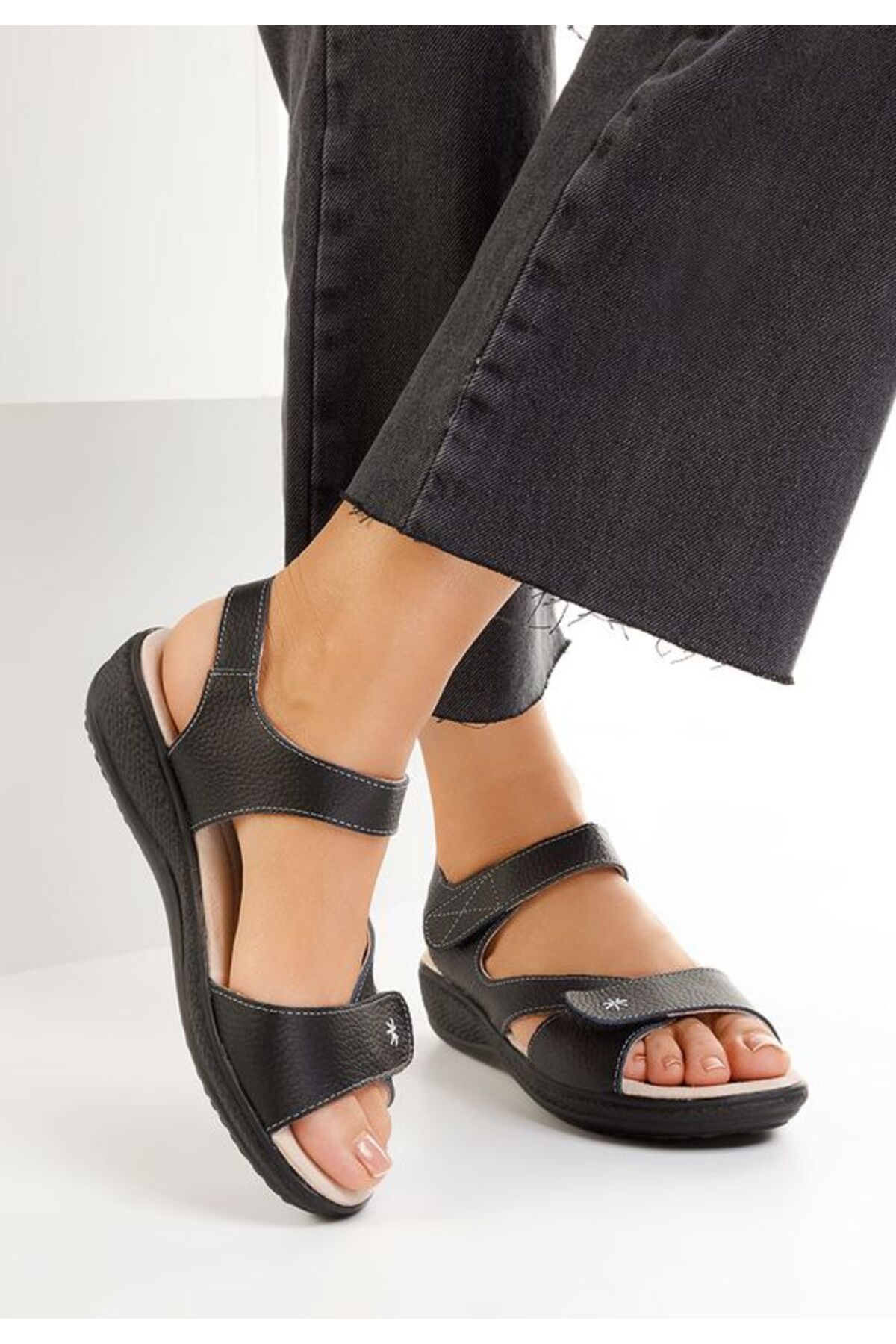 B T Shoes Sandale Cu Talpa Ortopedica Cruella Negre Femeie - 39