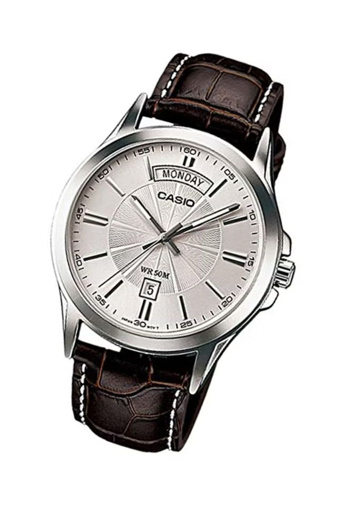 Casio-Casio Men's Enticer Quartz Analog Watch with Leather Strap MTP-1381L-7AVDF 3