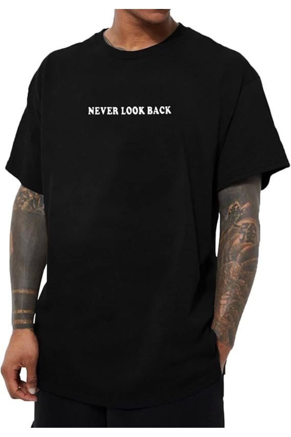 Albayrak Erkek Bisiklet Yaka Kısa Kol Baskılı T-shirt - Siyah