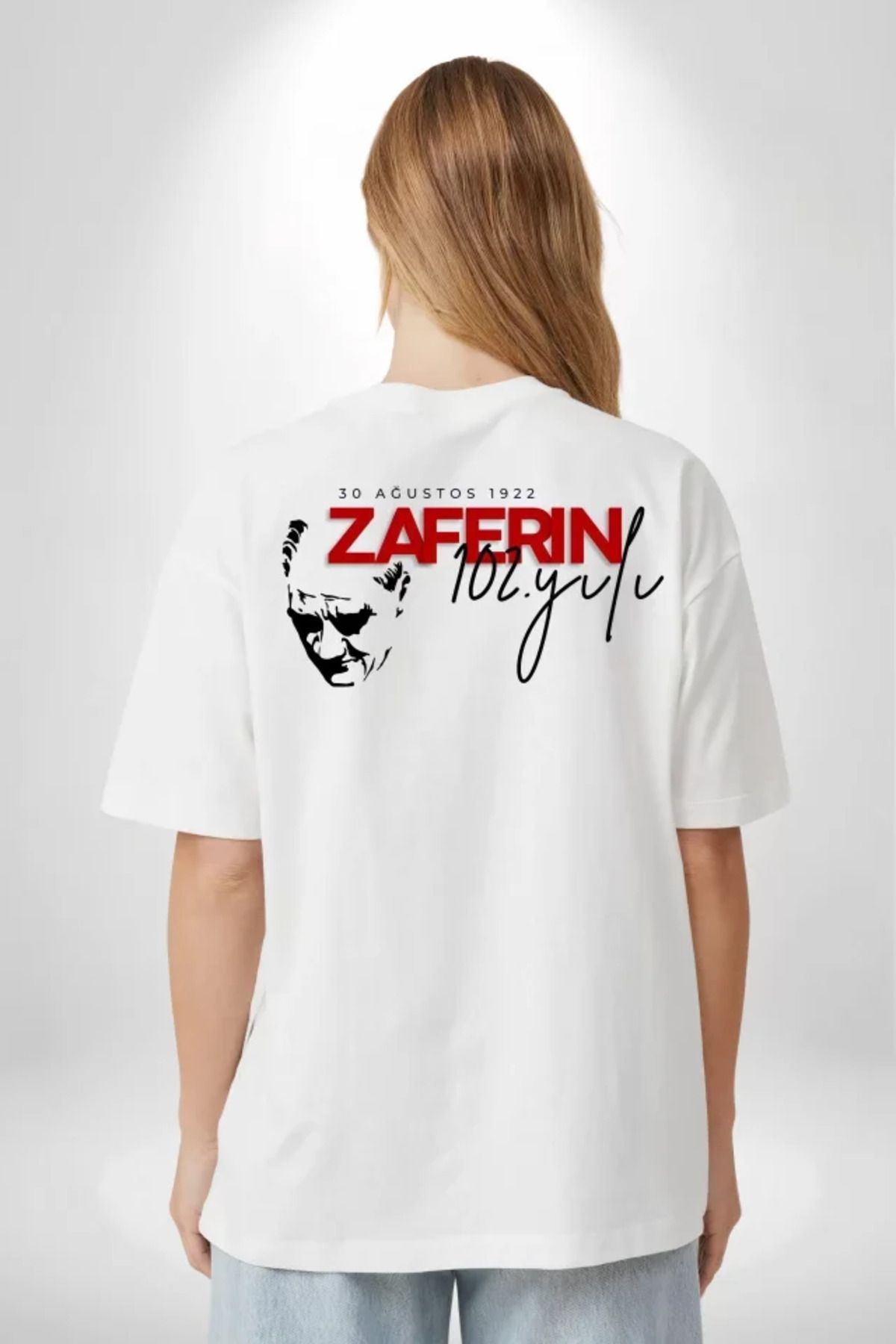 Albayrak 30 Ağustos Unisex Baskılı T-shirt - Beyaz
