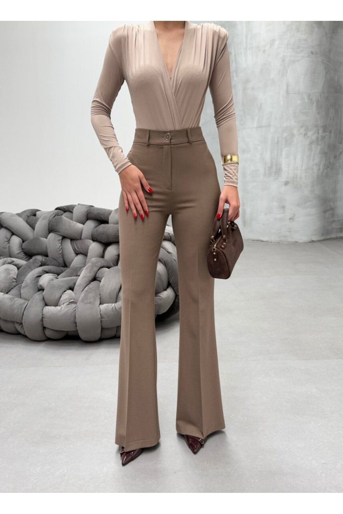 Albayrak 230 Gr Poly Viscose Full Lycra İspanyol Paça Pantolon