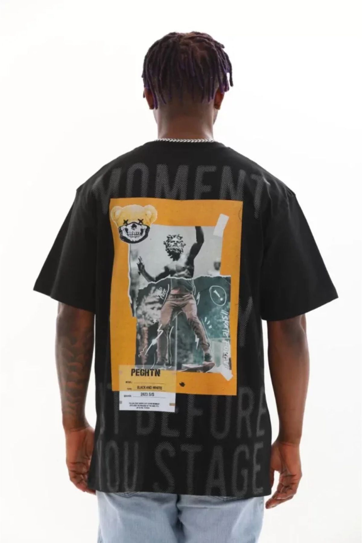 Albayrak Unisex Baskılı Oversize T-Shirt - Siyah