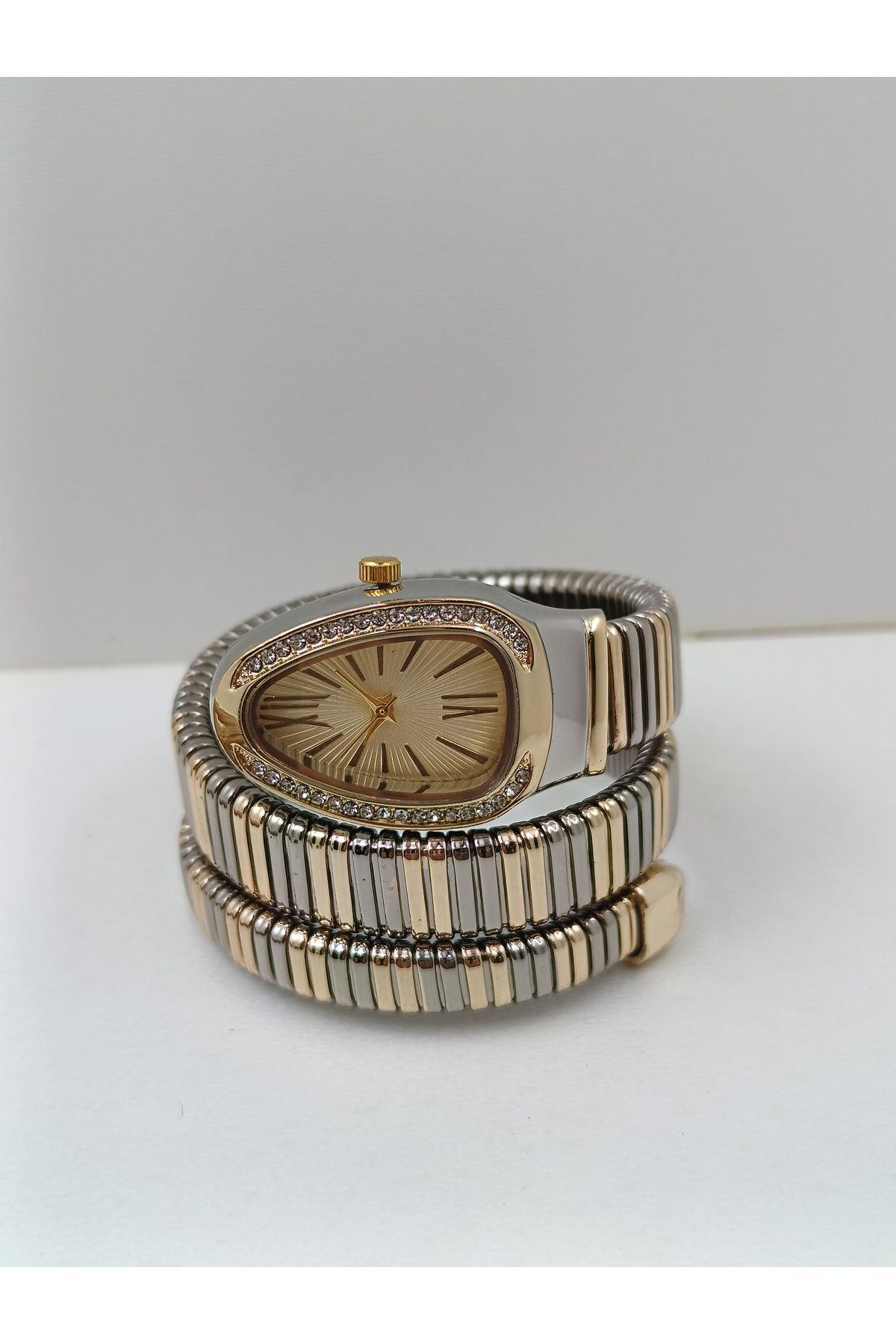 Crrju-Snake Model, Wrap Watch, Women's Wristwatch Gold-Silver Color 2