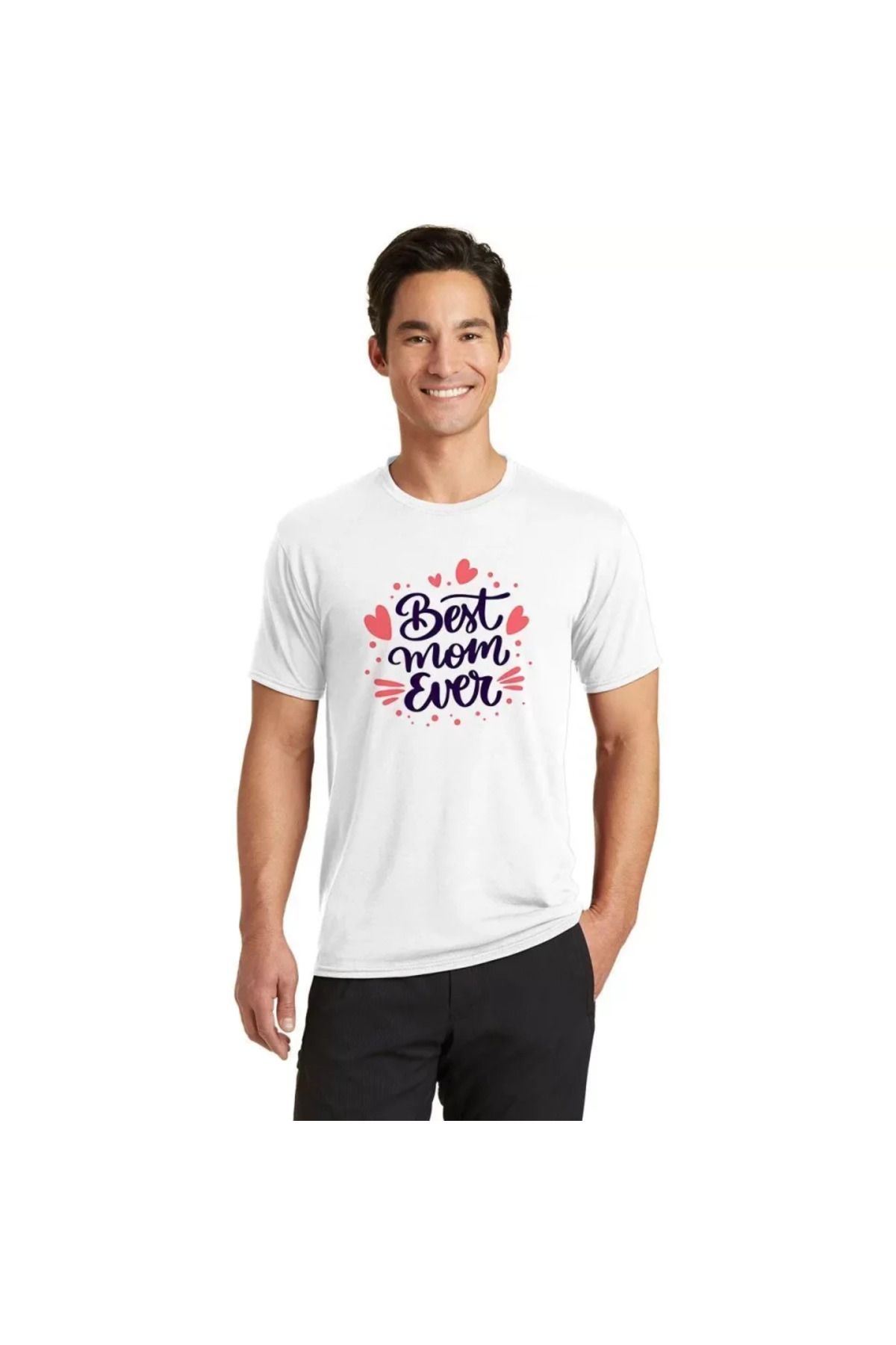 Asap Unisex Bisiklet Yaka Baskılı Oversize T-Shirt - Beyaz
