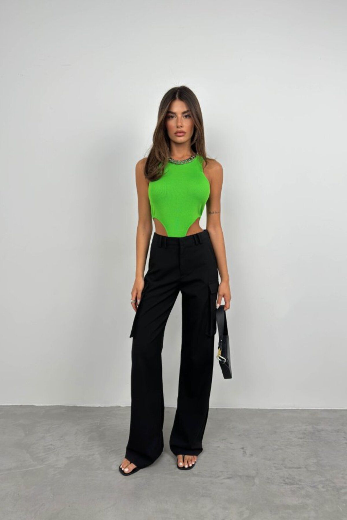 MHT STORE Pencere Detay Yüzücü Bodysuit