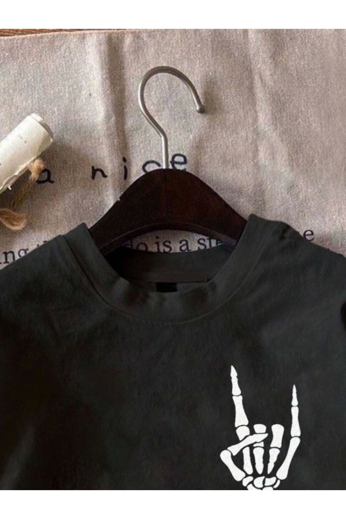 Albayrak Erkek Baskılı Oversize T-shirt - Siyah