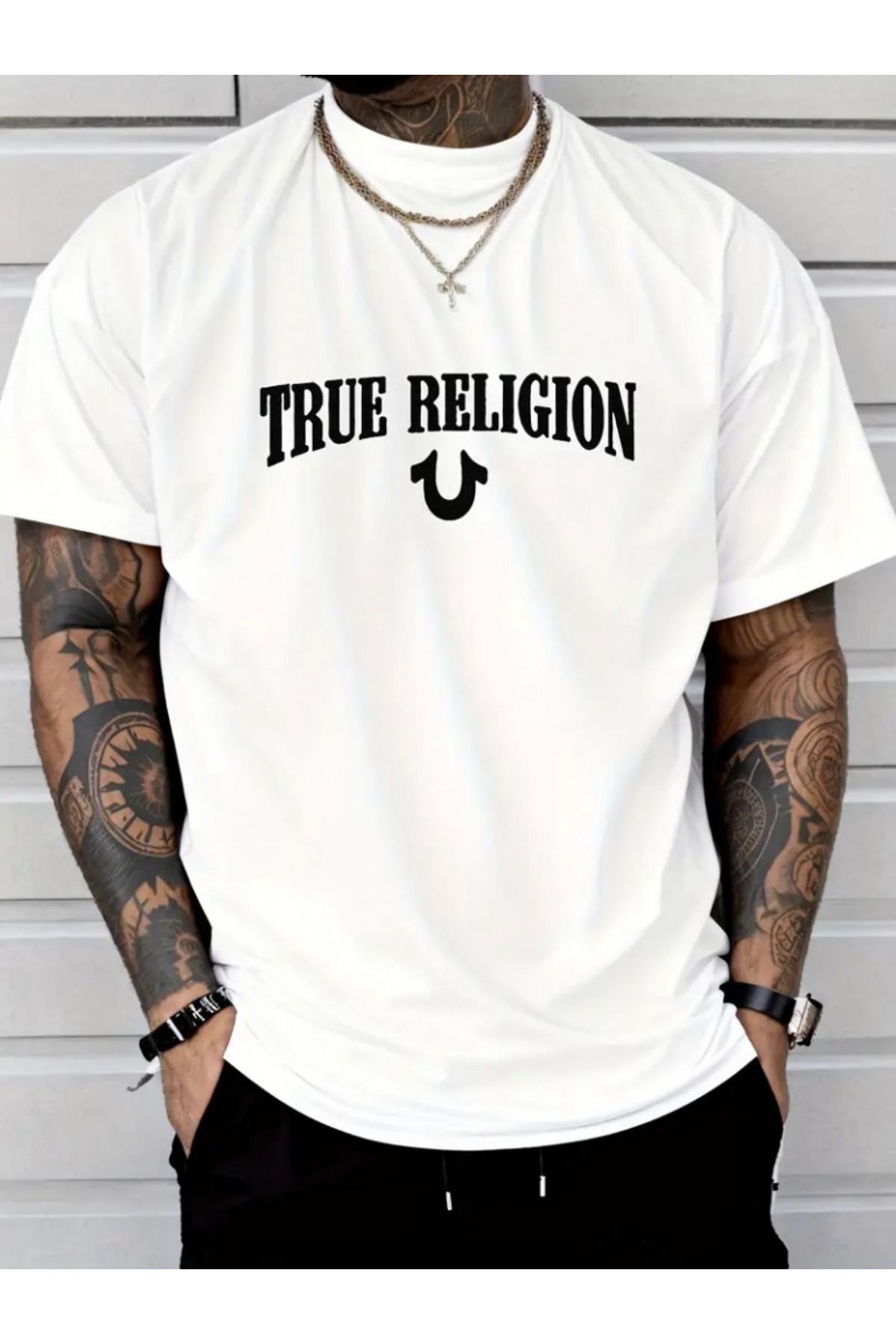 modaserdem Erkek True Religion Baskılı Süprem T-shirt