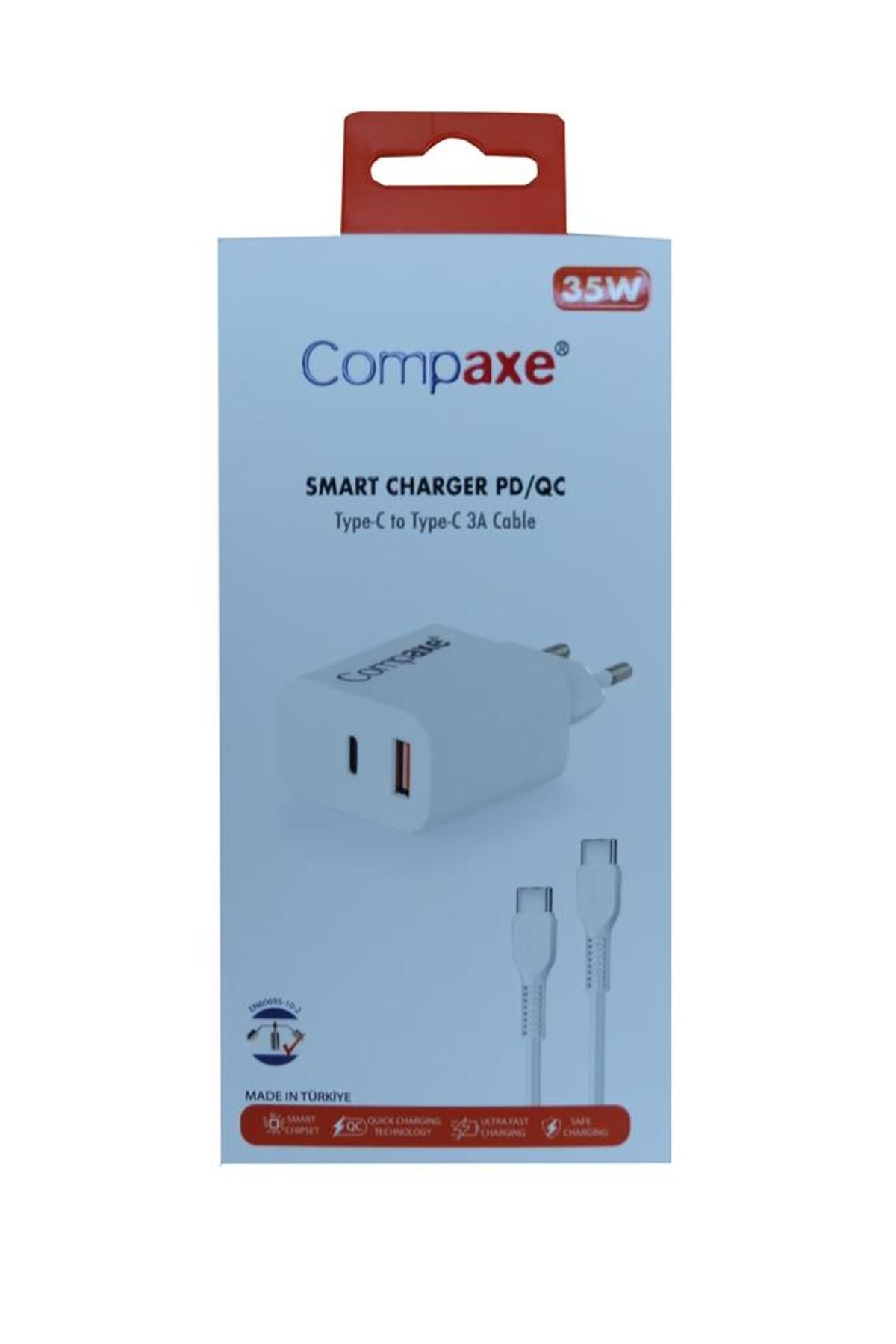 Vobotek Teknoloji Compaxe CTA-350TT 35W 5V 3A PD-QC+ Type-C To Type-C Şarj Kablosu