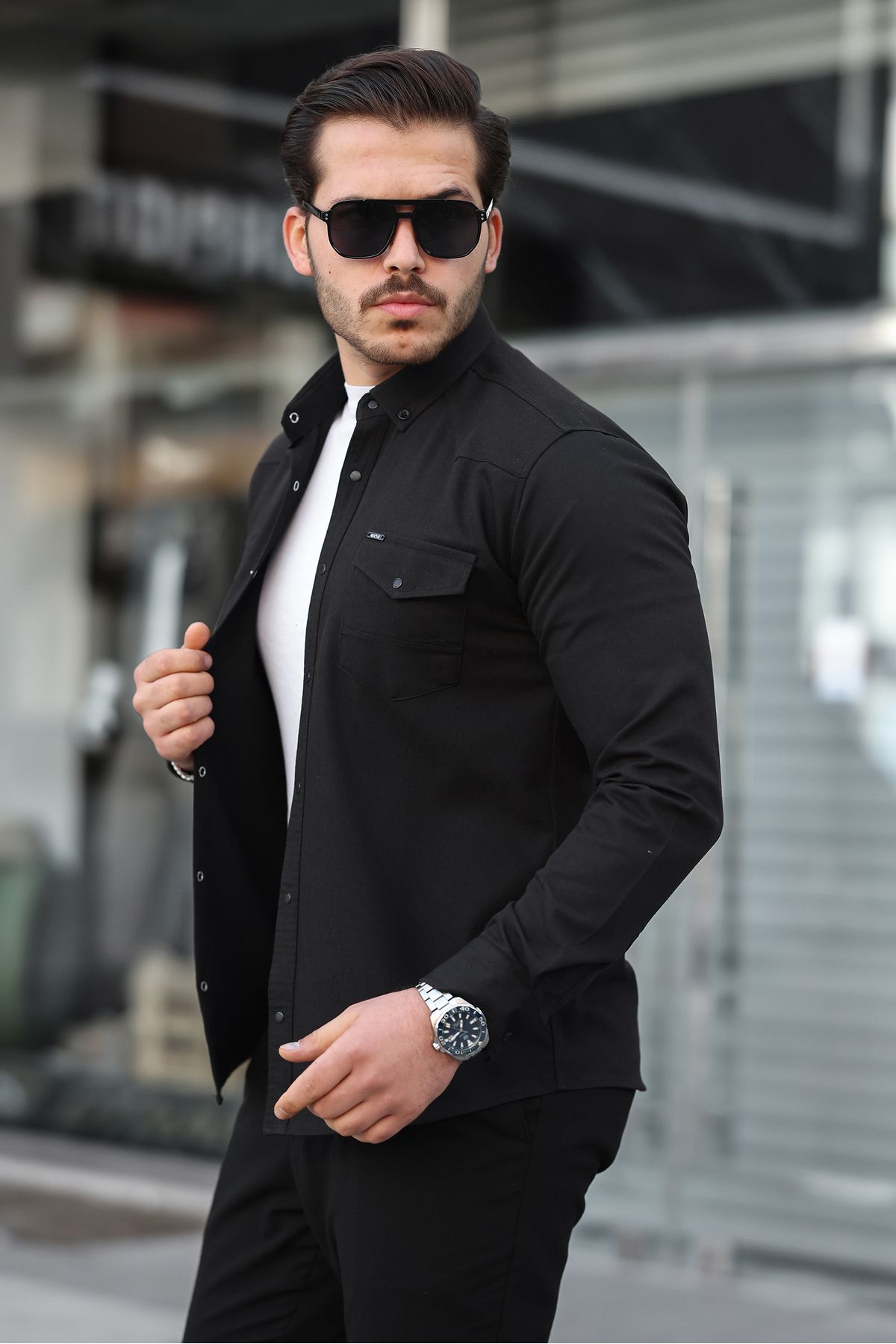 Artı1-Slim Fit Ανδρικό τζιν πουκάμισο Slim Fit 1
