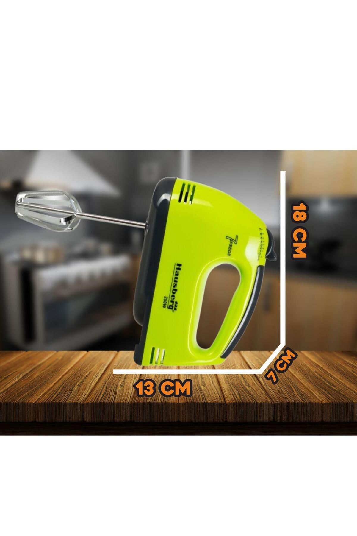 Hausberg-Mixer de mana, HB-4112VR, Alb/Verde, 250 W, 7 viteze 8