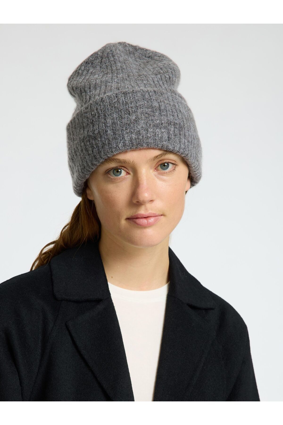 Selected Femme-Mütze Geripptes Wollgemisch 3