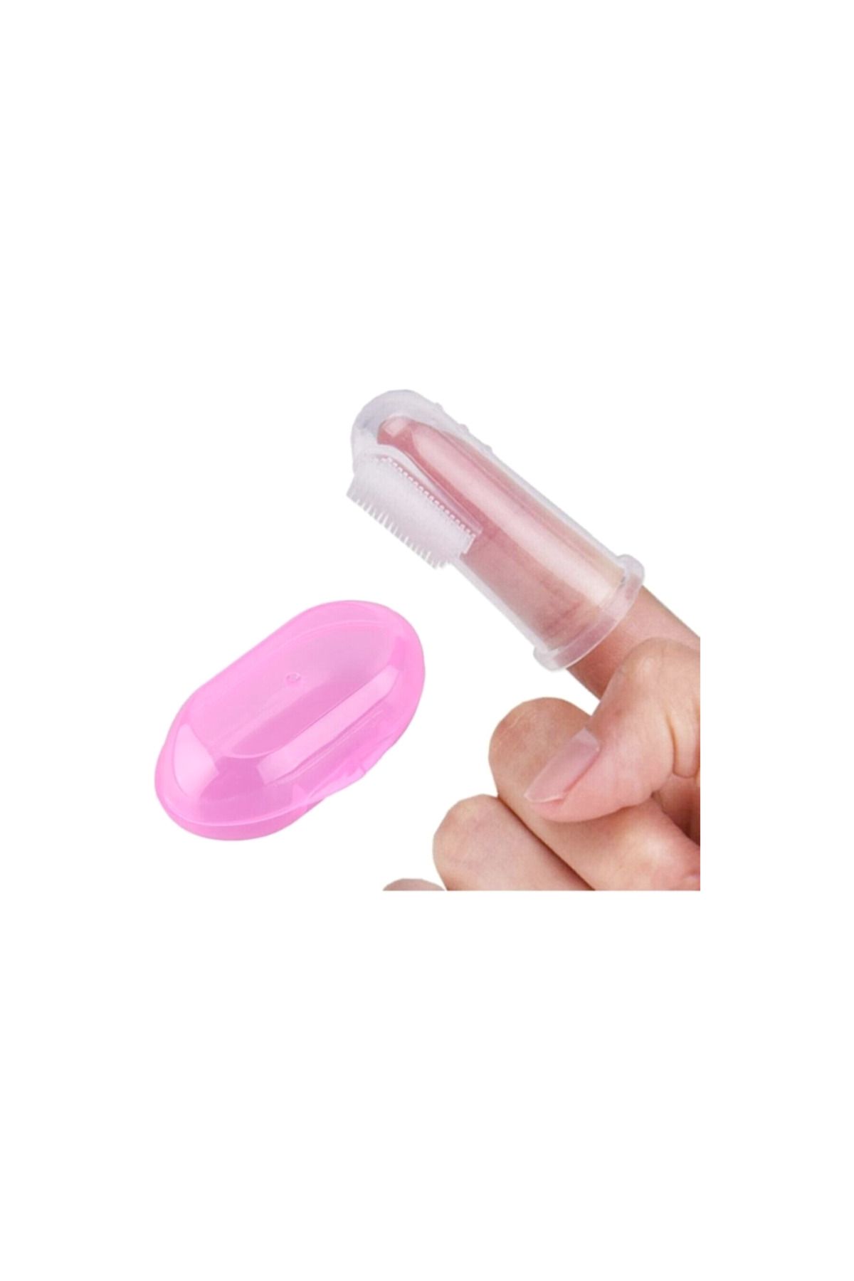 OEM Kedi ve Köpek Parmak Diş Fırçası 5.5 cm Pembe