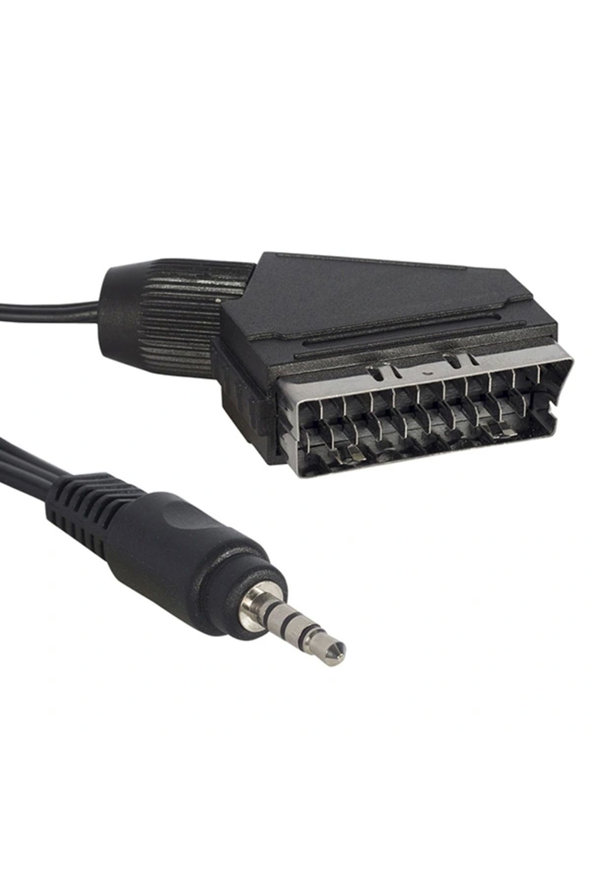 shopwave UYDU ALICISI AV KABLO 3.5 MM ST ERKEK/SCART KABLO 1.2 METRE KISA JACK (TİVİBULAR İÇİN) (5047)