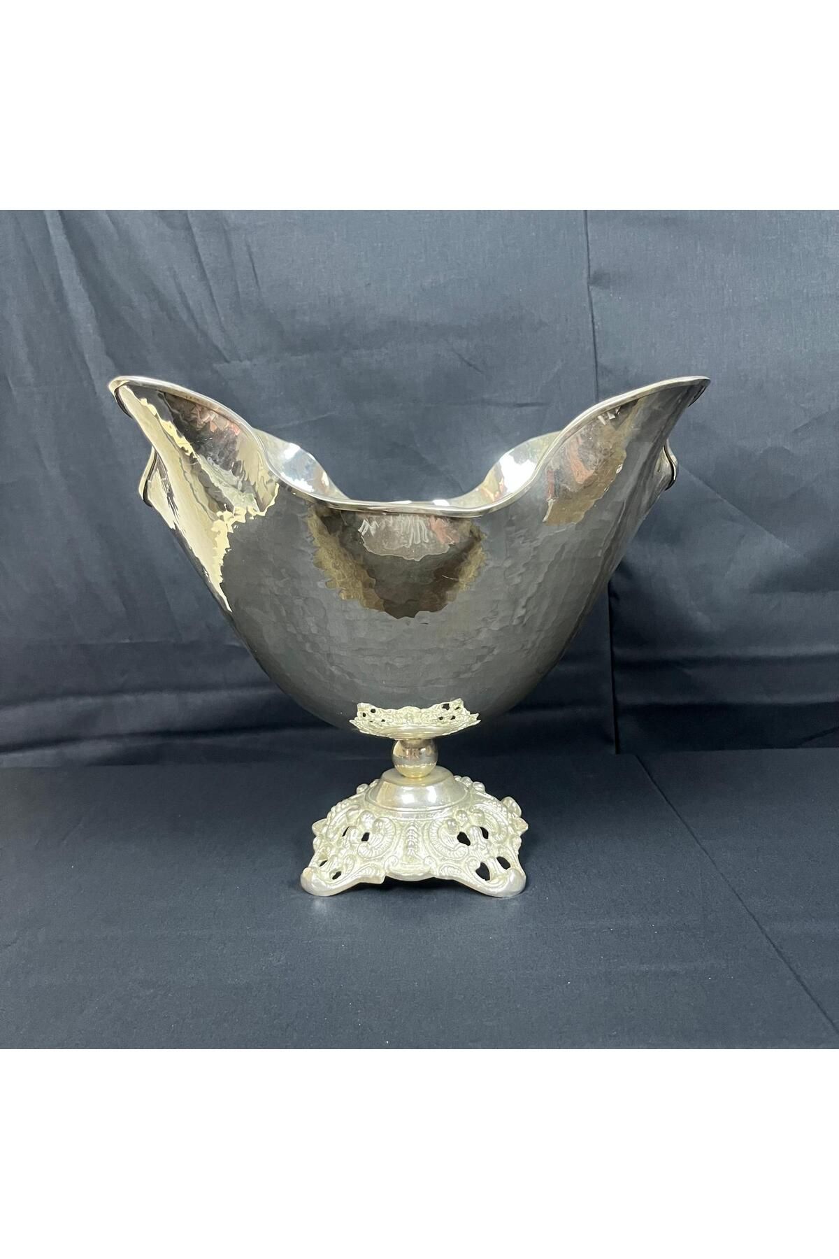 Mef Silver Vintage 999k Gümüş Ayaklı Meyve Kasesi, Özel Yemekler için Çarpıcı Dekoratif Masa Parçası