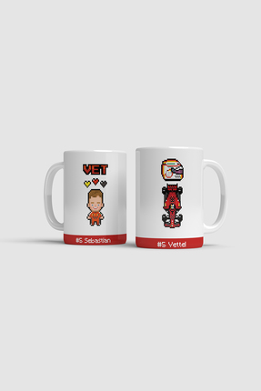 OziMugs Sebastian Vettel Pixel Kupa