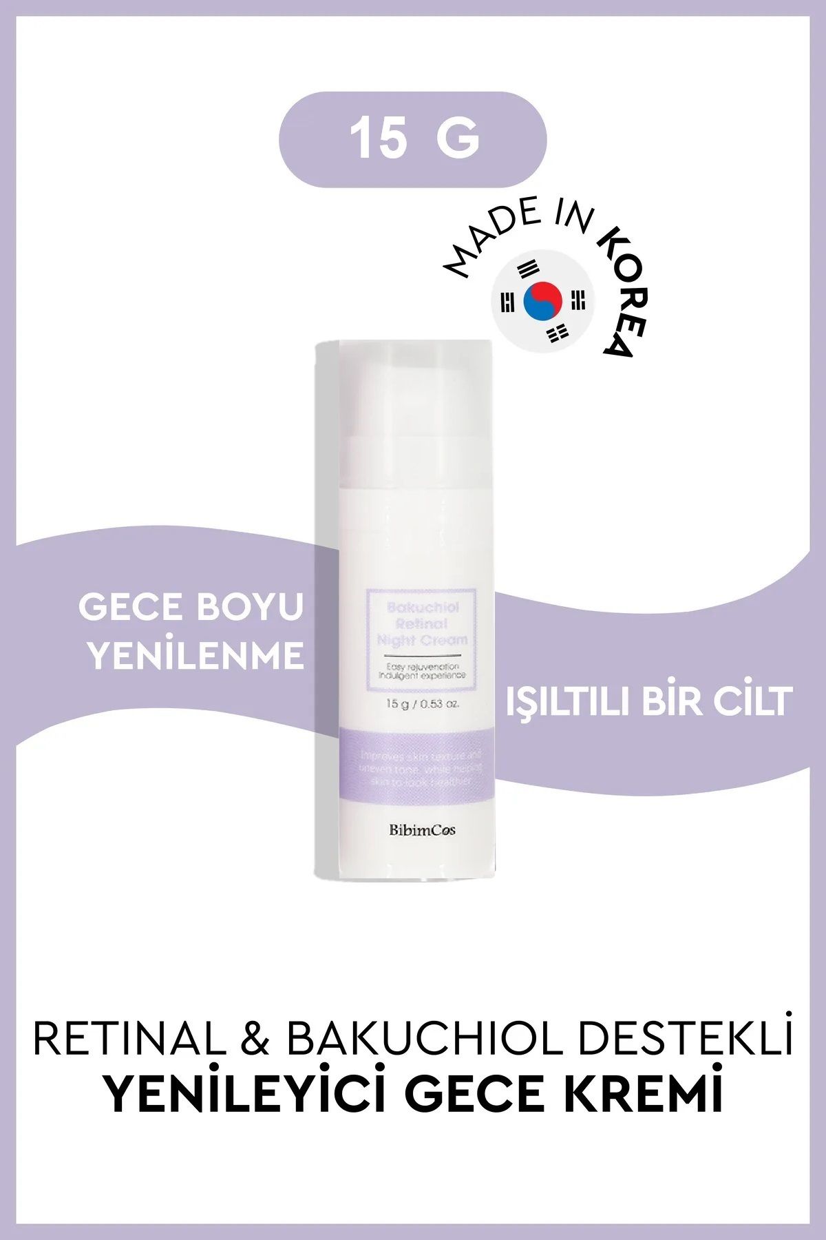 Bibimcos Bakuchiol Retinol Night Cream 15gr