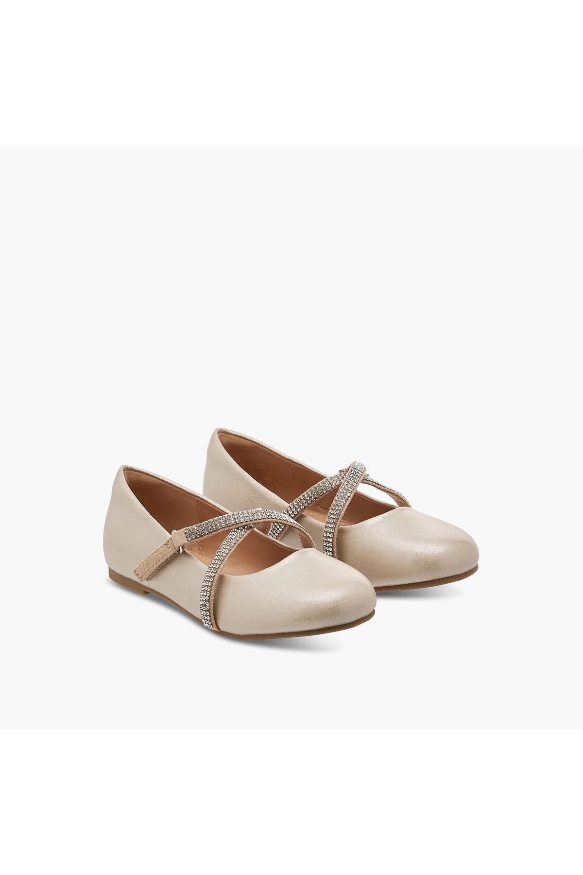 Juniors-Embellished Mary Jane Shoes with Hook and Loop Closure 1