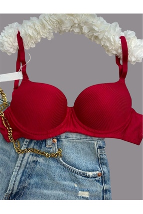 GCC İSTANBUL Desenli Destekli Dolgulu Balenli Sütyen