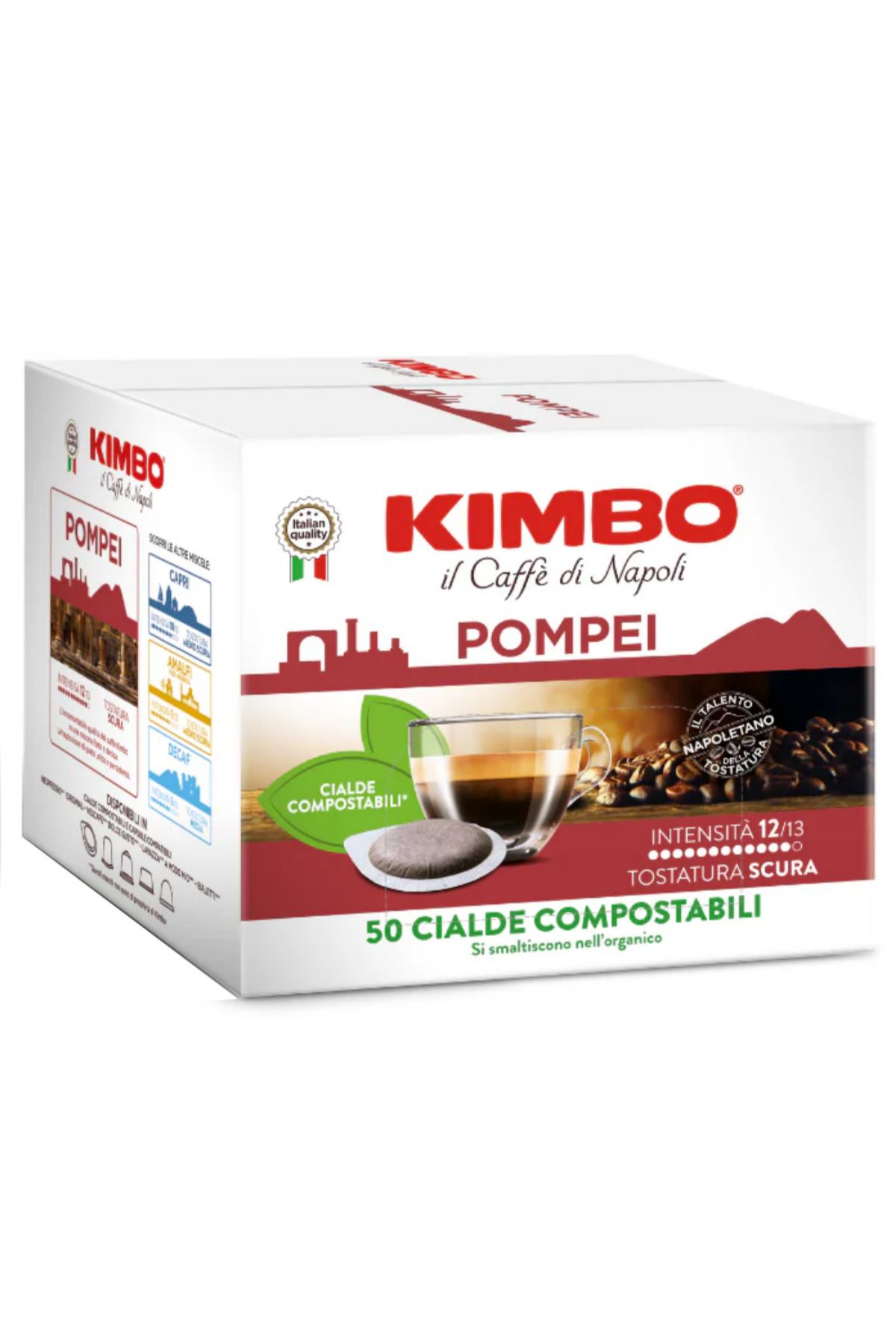 Kimbo Cialde Pompei Yassı Pod Uyumlu Kapsül Kahve (50'li Kutuda)
