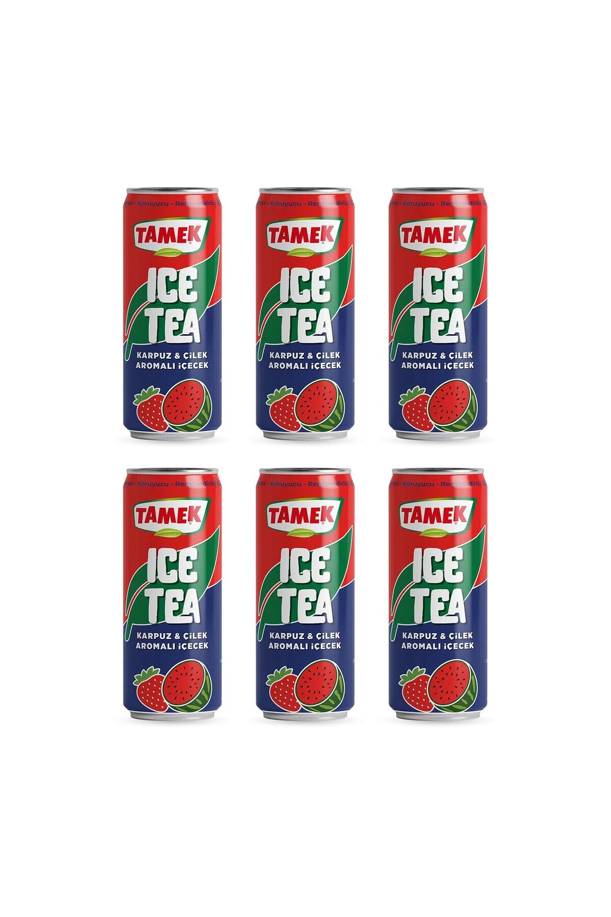 TAMEK Ice Tea Karpuz & Çilek 330 ml x 6 Adet