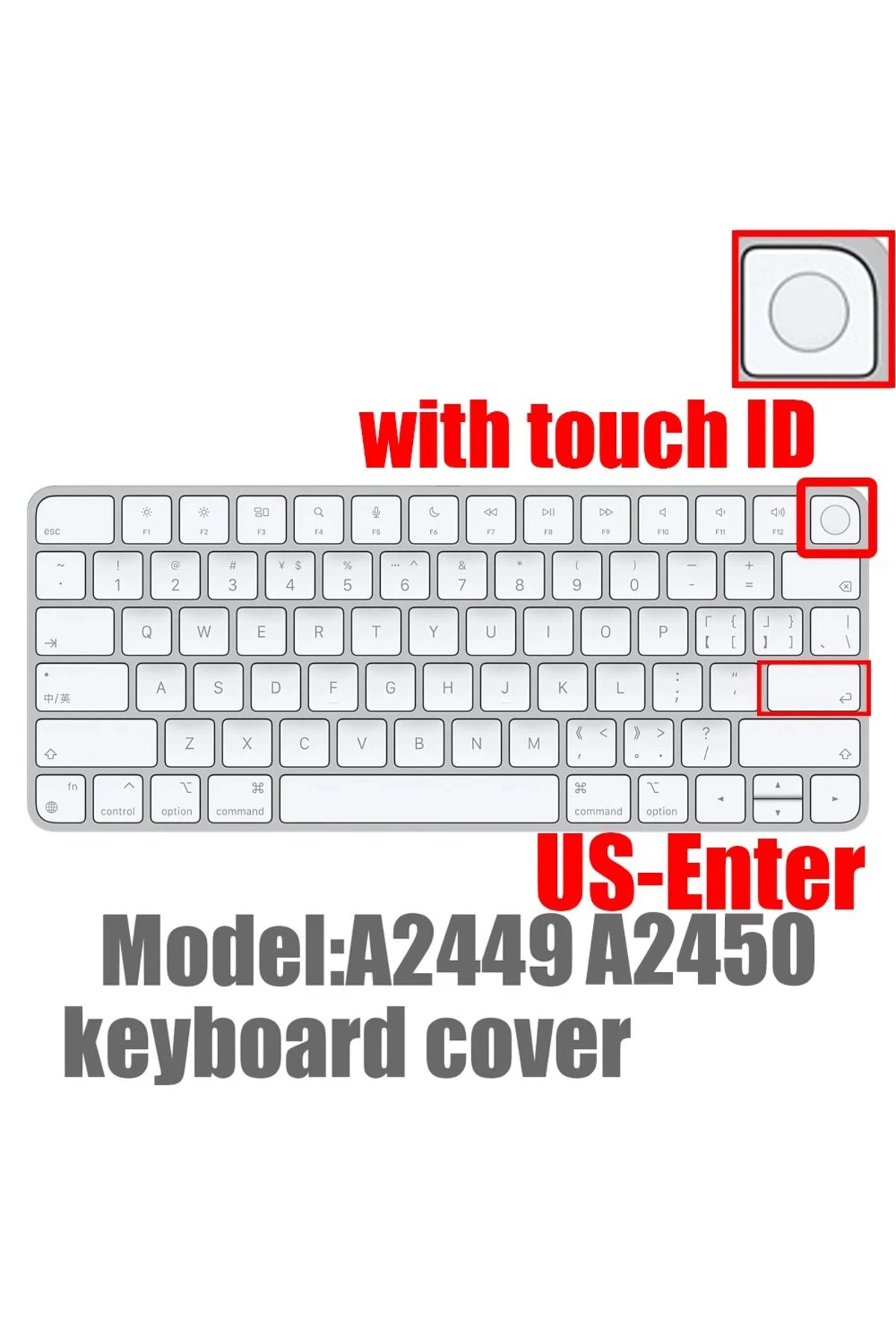 Choice-غطاء لوحة مفاتيح الولايات المتحدة A2449 A2450 لجهاز iMac A1314 A1644 A1843 A1243 Bluetooth Magic Numeric Sili اللاسلكي 1