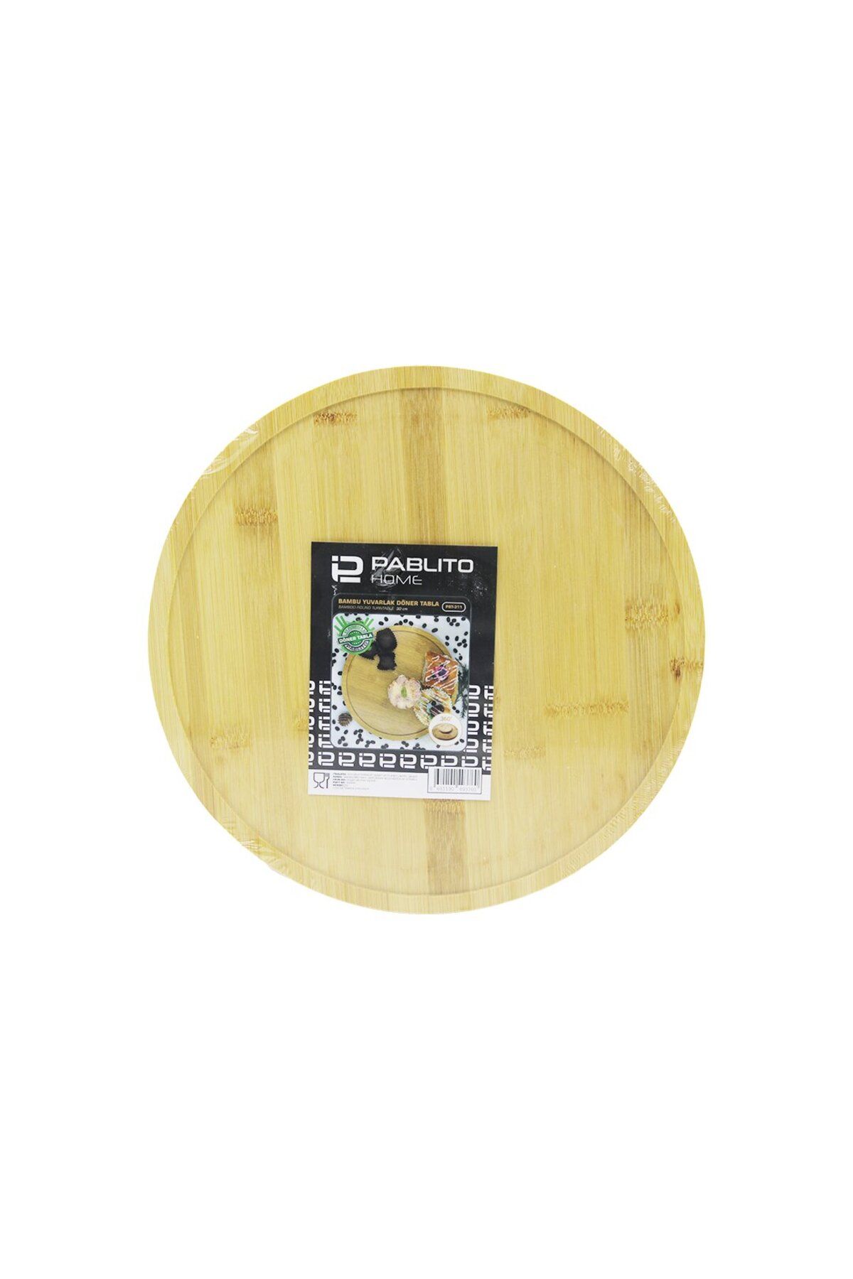 Narnuga DÖNER TABLALI AHŞAP BAMBU SUNUM TEPSİSİ - MİNİ SOFRA YUVARLAK=30CM (4767) - MCT3416-3764