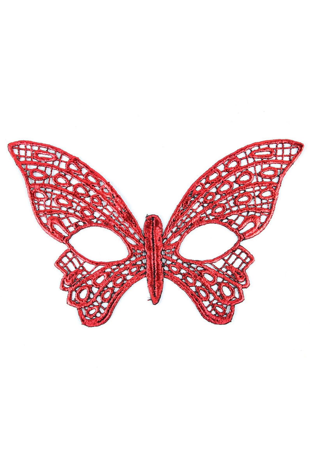 Narnuga Kırmızı Dantel Masquerade Maskesi 7 No - MCT8096-6286