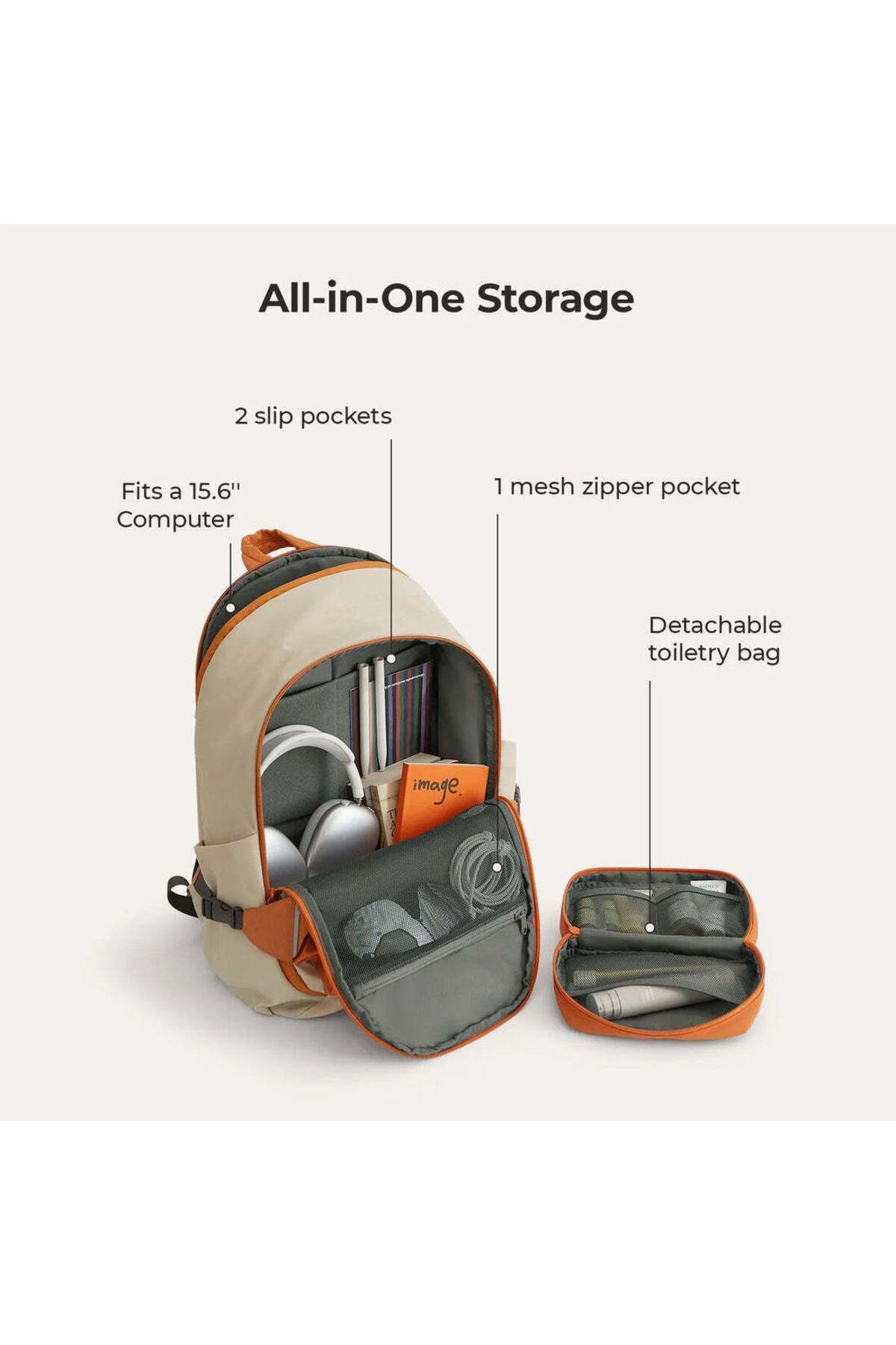 BAGSMART-Soar 25L 180° Open Clamshell Travel Backpack Set 5