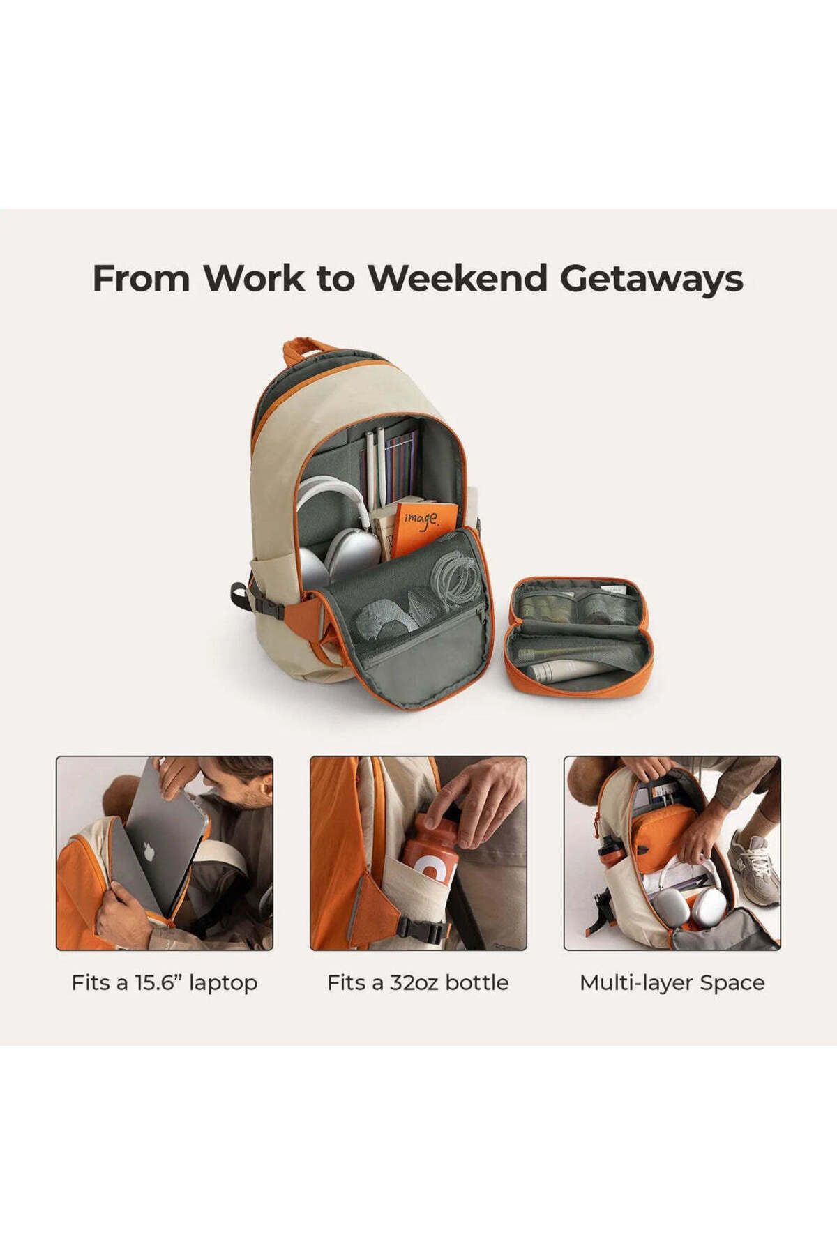 BAGSMART-Soar 25L 180° Open Clamshell Travel Backpack Set 3