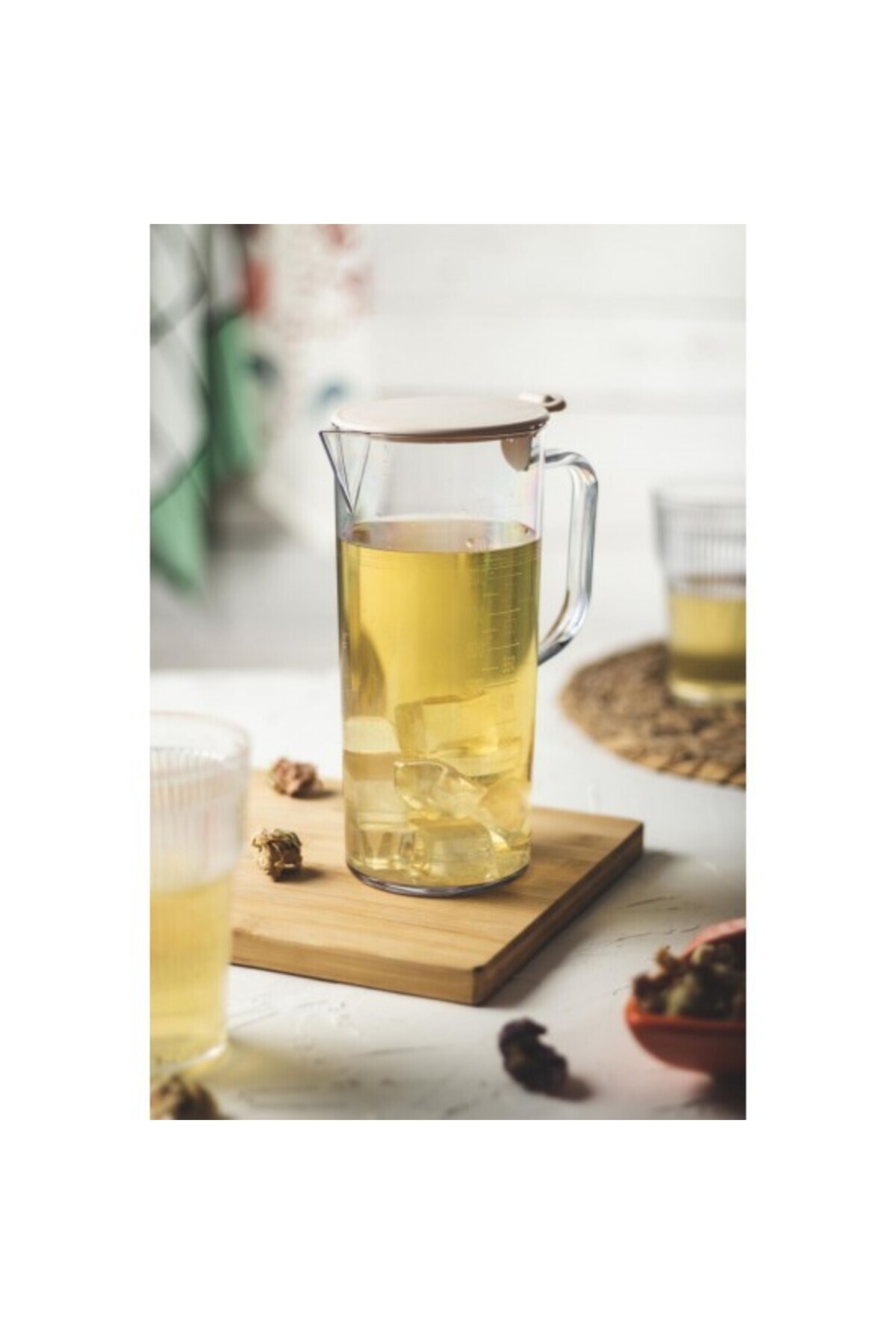 Depa-1 Lt Acrylic Jug and Measuring Cup - Fits in the Refrigerator Door and Shelf 4