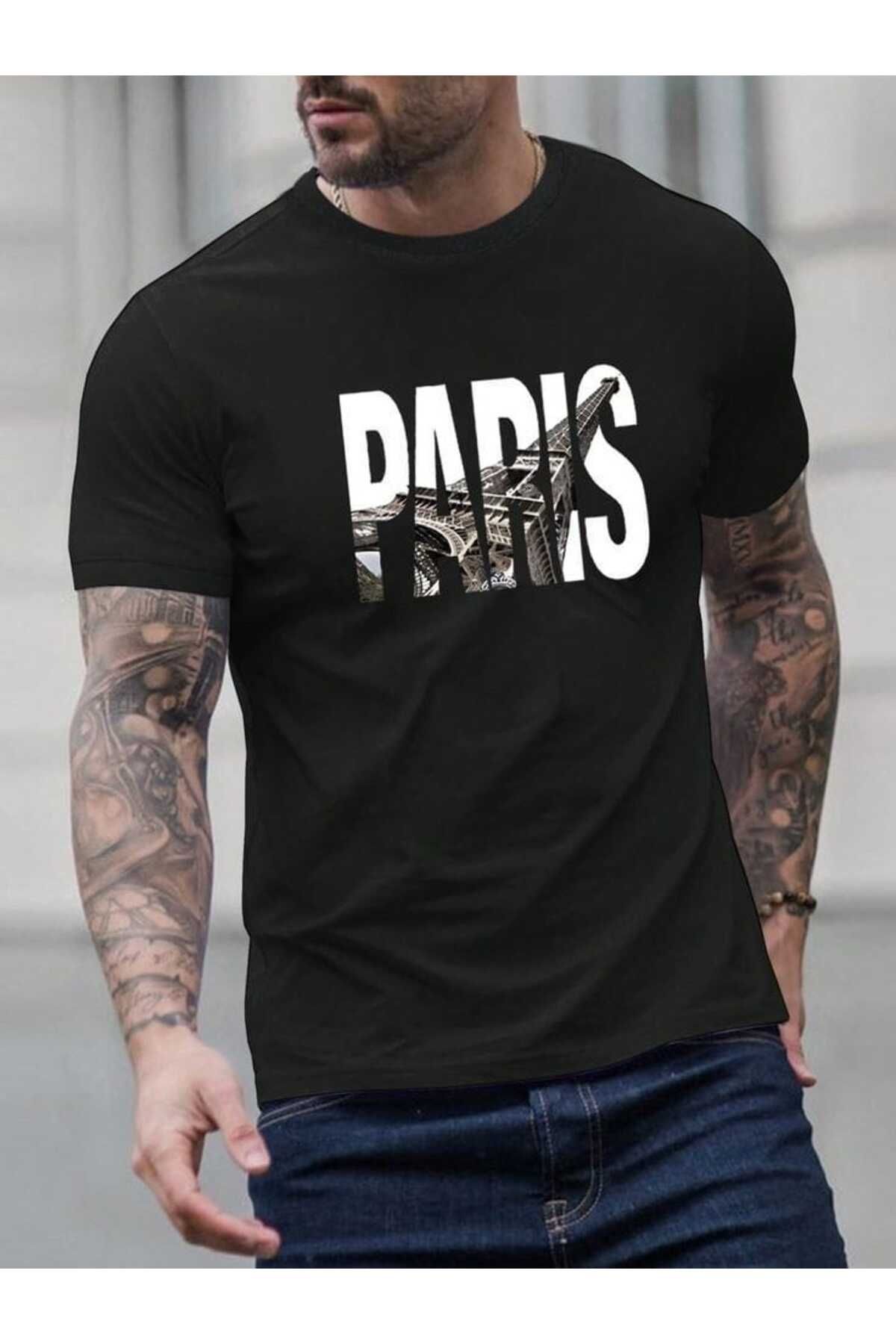 BUY CENTER Oversize Kalıp Unisex Şık Tasarımlı Tarz Baskılı Siyah T-shirt