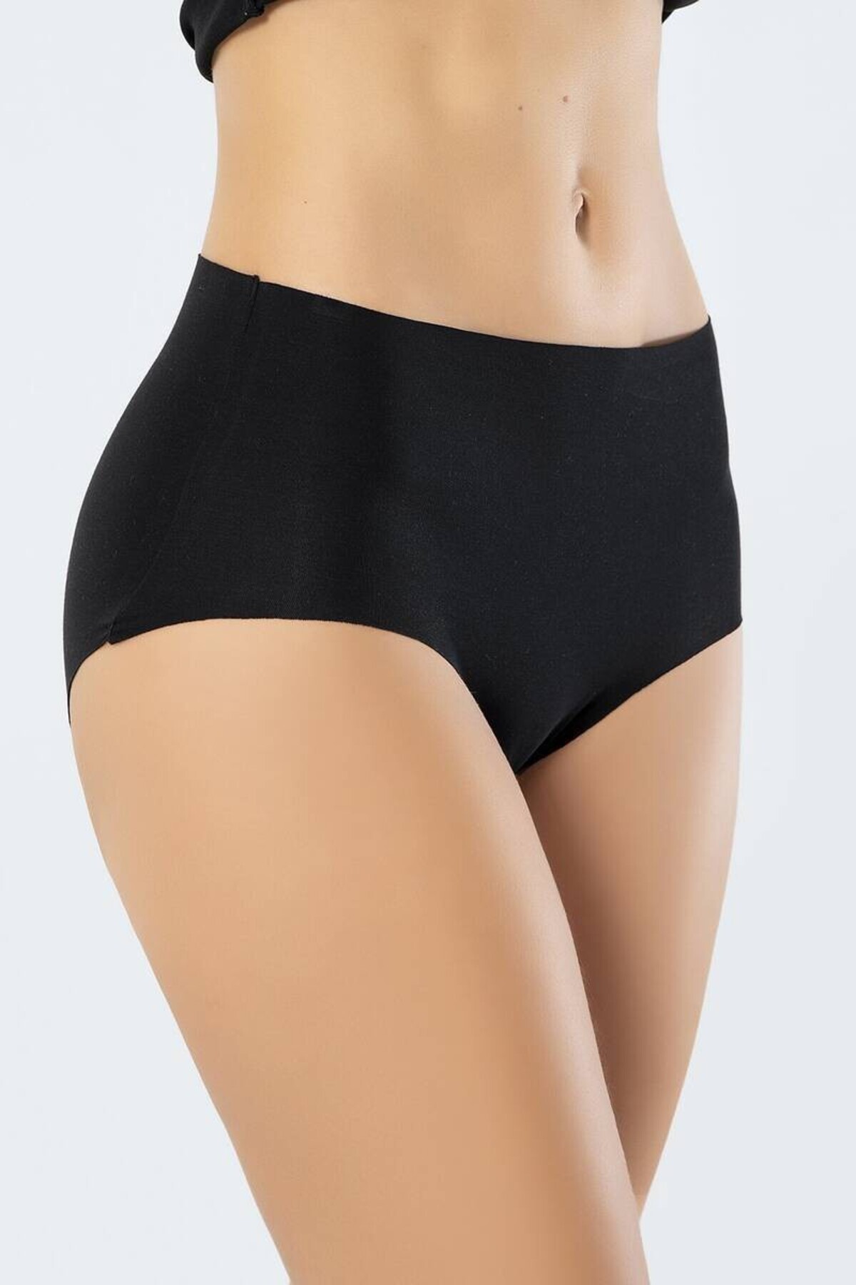 Eros-Slip de damă din silicon tăiat cu laser cu talie înaltă, negru 2