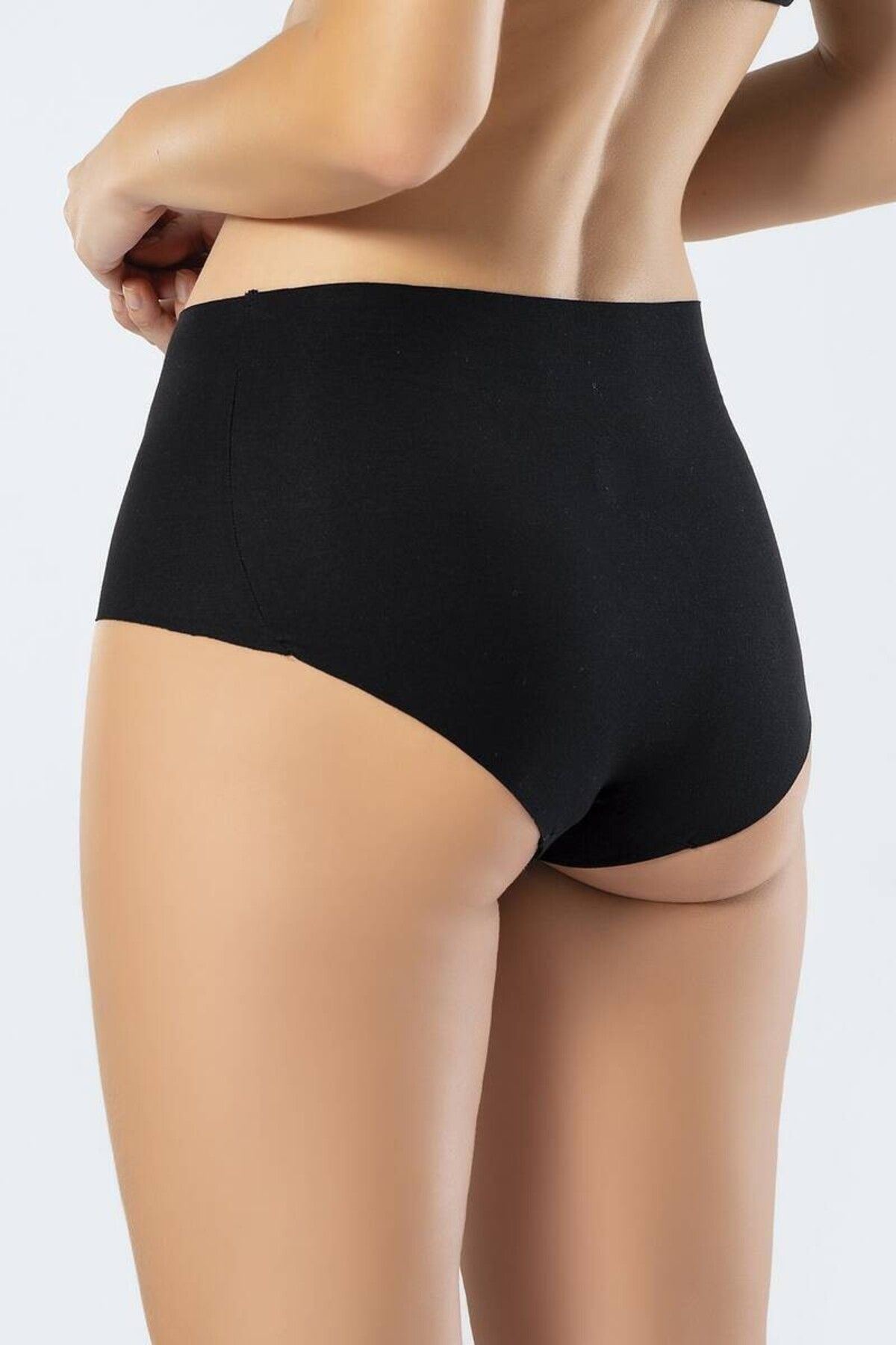 Eros-Slip de damă din silicon tăiat cu laser cu talie înaltă, negru 4