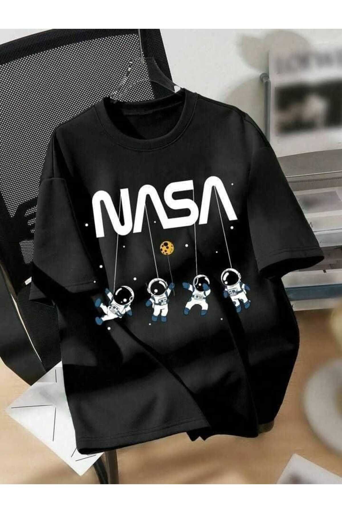 BUY CENTER Oversize Kalıp Unisex Şık Tasarımlı Tarz Baskılı Siyah T-shirt