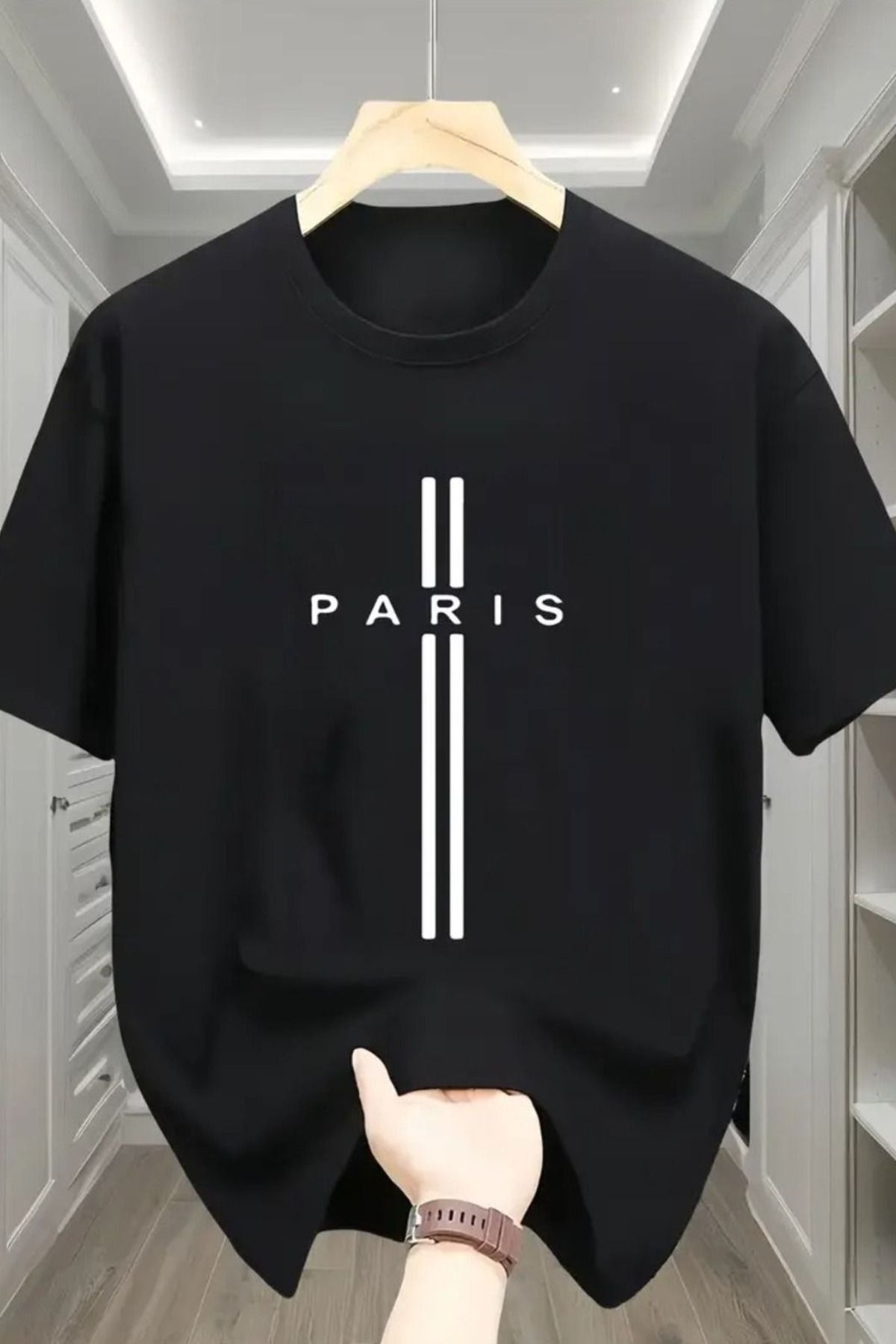 JoneBase Unisex PARIS Baskılı Oversize  %100 Pamuk T-shirt