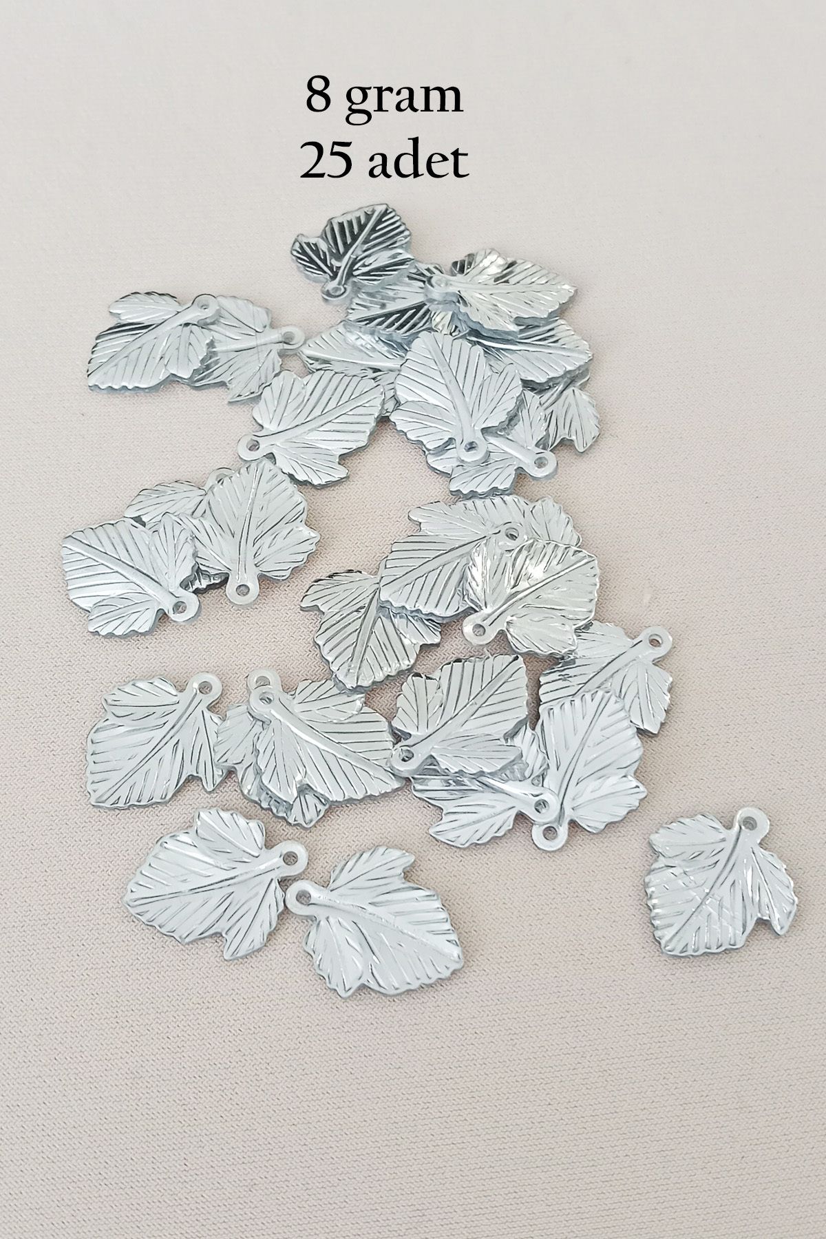 Mu Art Oya Abiye Bileklik Kolye Pleksi Metalik Plastik Pul Gümüş Renk 8 Gram 25 Adet - Bnc522