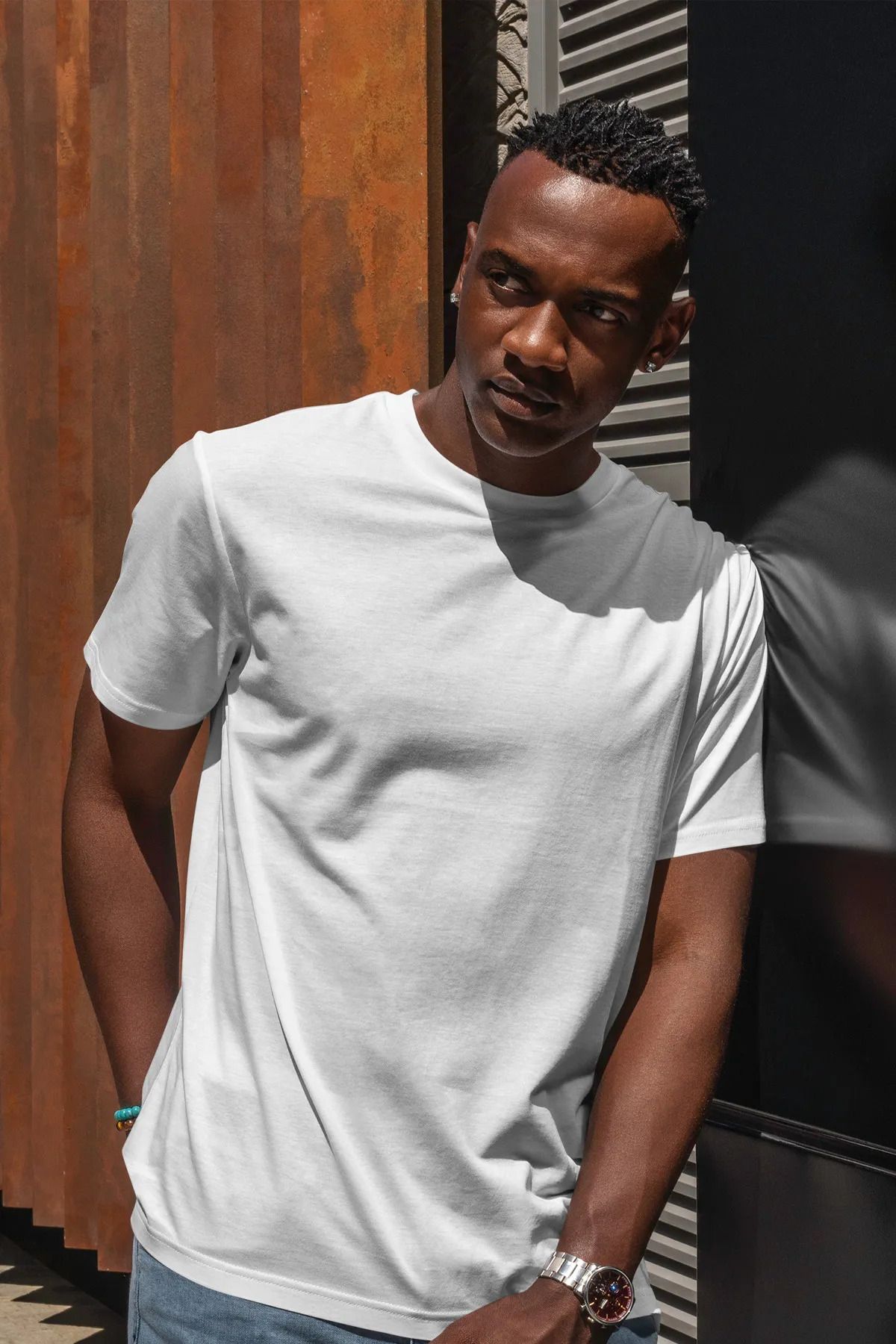 HAHA MODA Basic Erkek T-Shirt - Beyaz